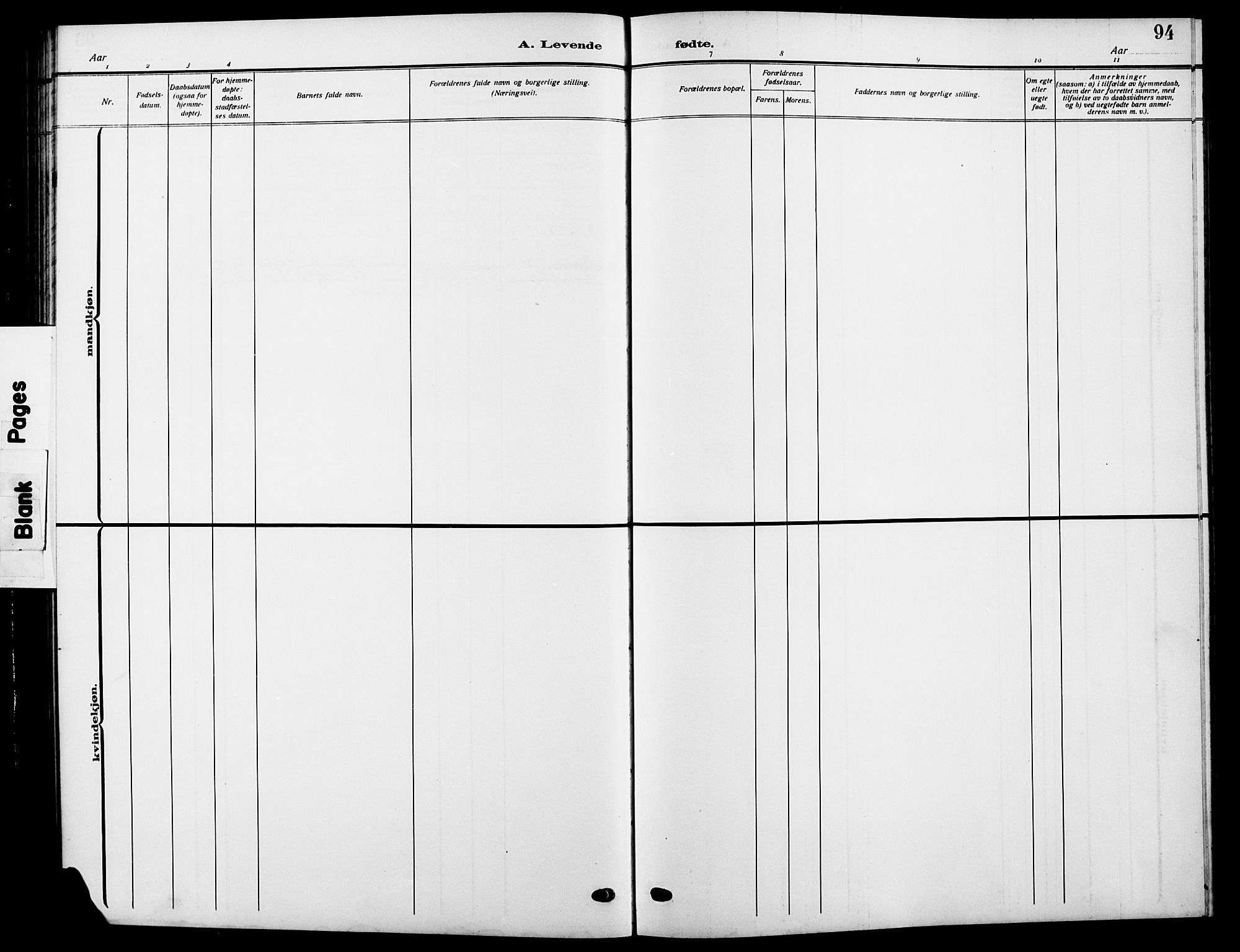 Vardal prestekontor, AV/SAH-PREST-100/H/Ha/Hab/L0014: Parish register (copy) no. 14, 1911-1922, p. 94