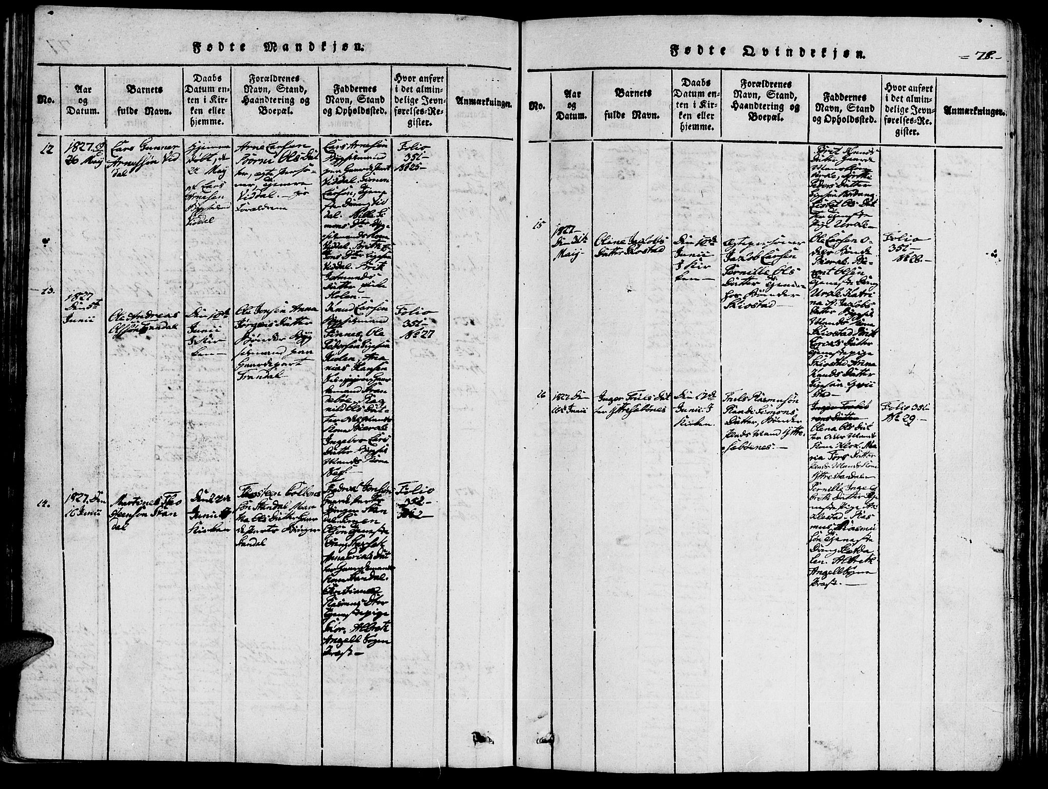 Ministerialprotokoller, klokkerbøker og fødselsregistre - Møre og Romsdal, SAT/A-1454/515/L0207: Parish register (official) no. 515A03, 1819-1829, p. 78