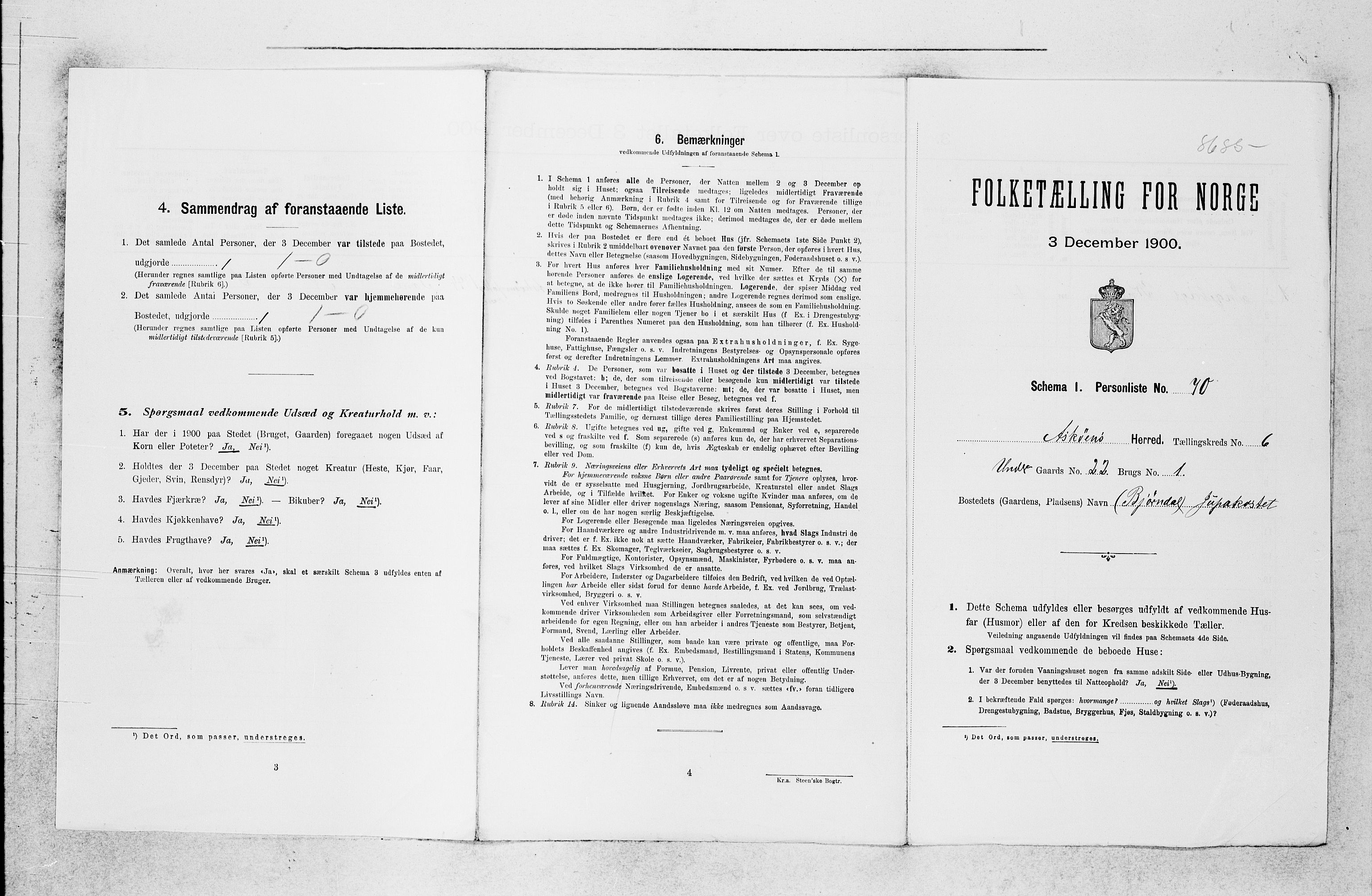 SAB, 1900 census for Askøy, 1900, p. 915