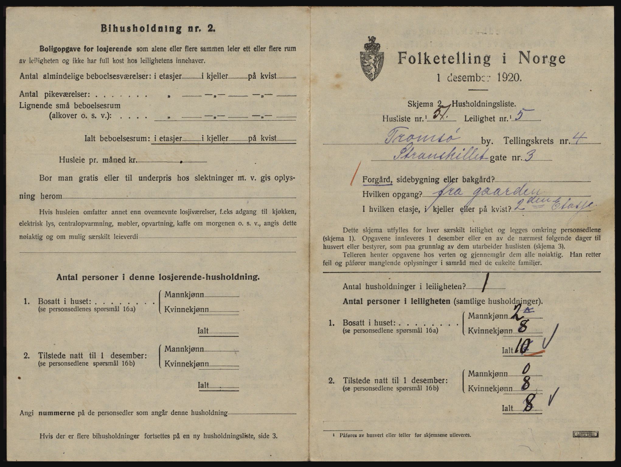 SATØ, 1920 census for Tromsø, 1920, p. 3623