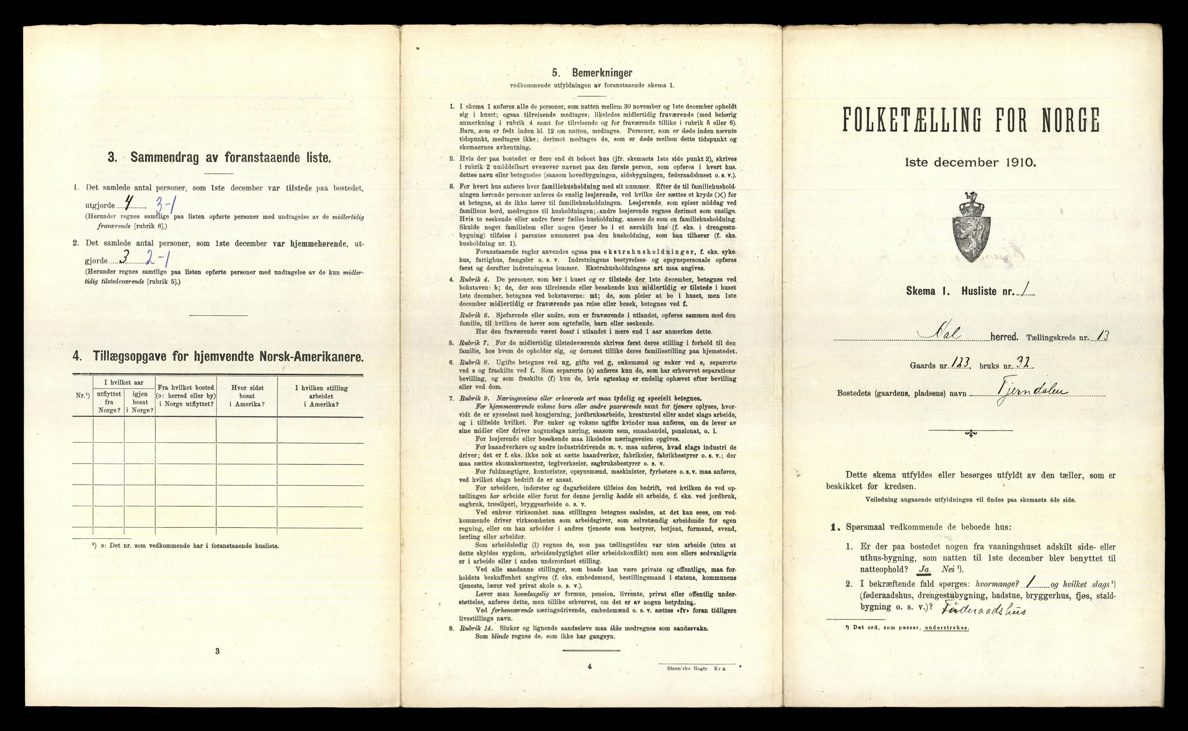 RA, 1910 census for Ål, 1910, p. 1153