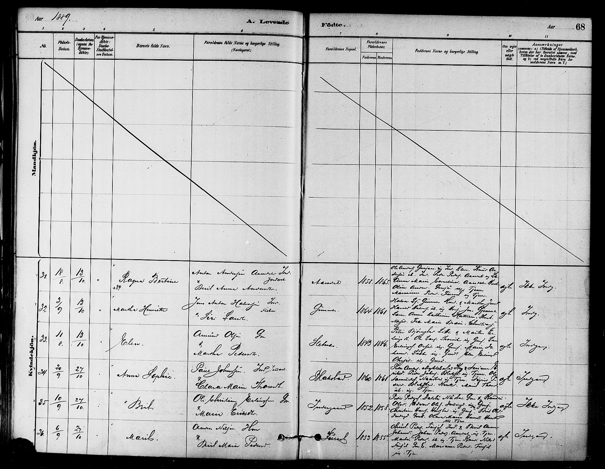 Ministerialprotokoller, klokkerbøker og fødselsregistre - Møre og Romsdal, AV/SAT-A-1454/584/L0967: Parish register (official) no. 584A07, 1879-1894, p. 68