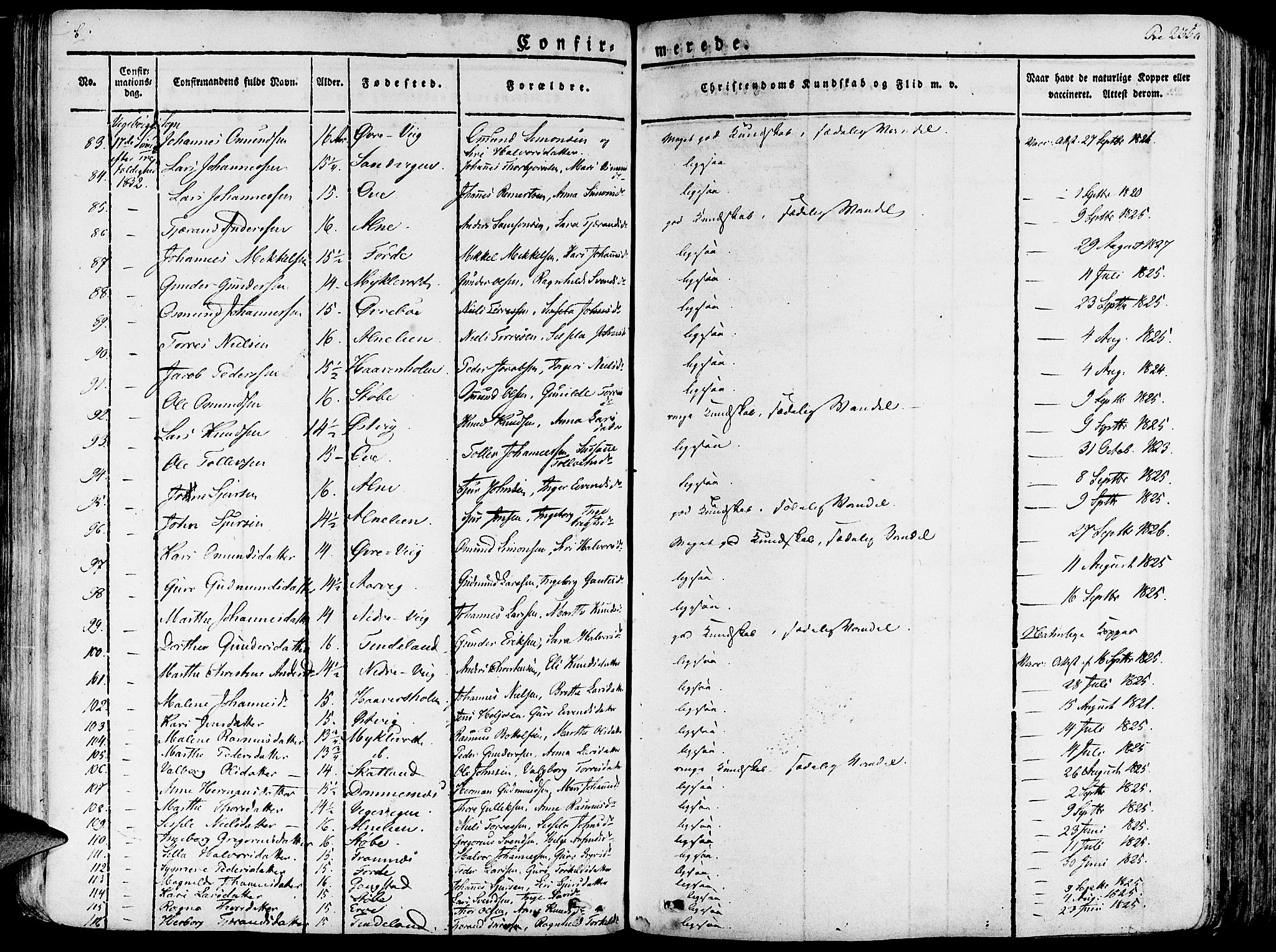 Fjelberg sokneprestembete, AV/SAB-A-75201/H/Haa: Parish register (official) no. A 5, 1822-1834, p. 235