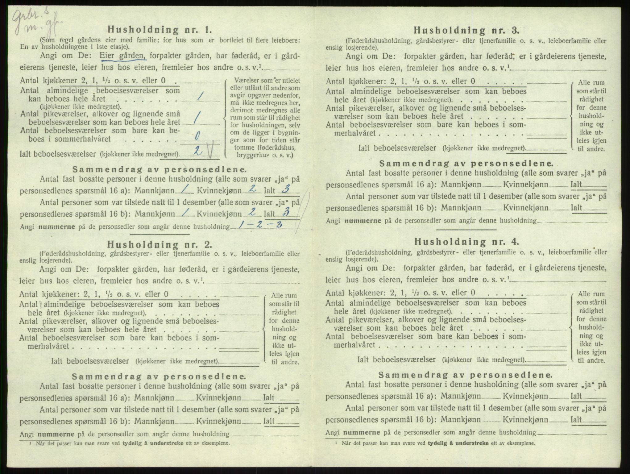 SAB, 1920 census for Lavik, 1920, p. 296