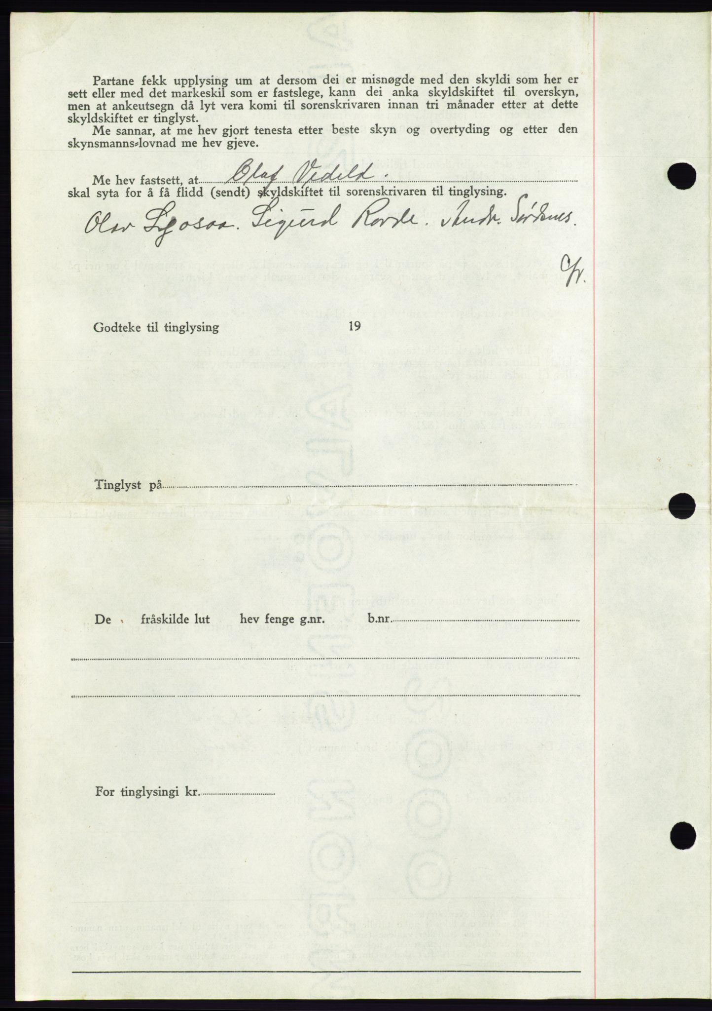 Søre Sunnmøre sorenskriveri, AV/SAT-A-4122/1/2/2C/L0064: Mortgage book no. 58, 1937-1938, Diary no: : 1959/1937