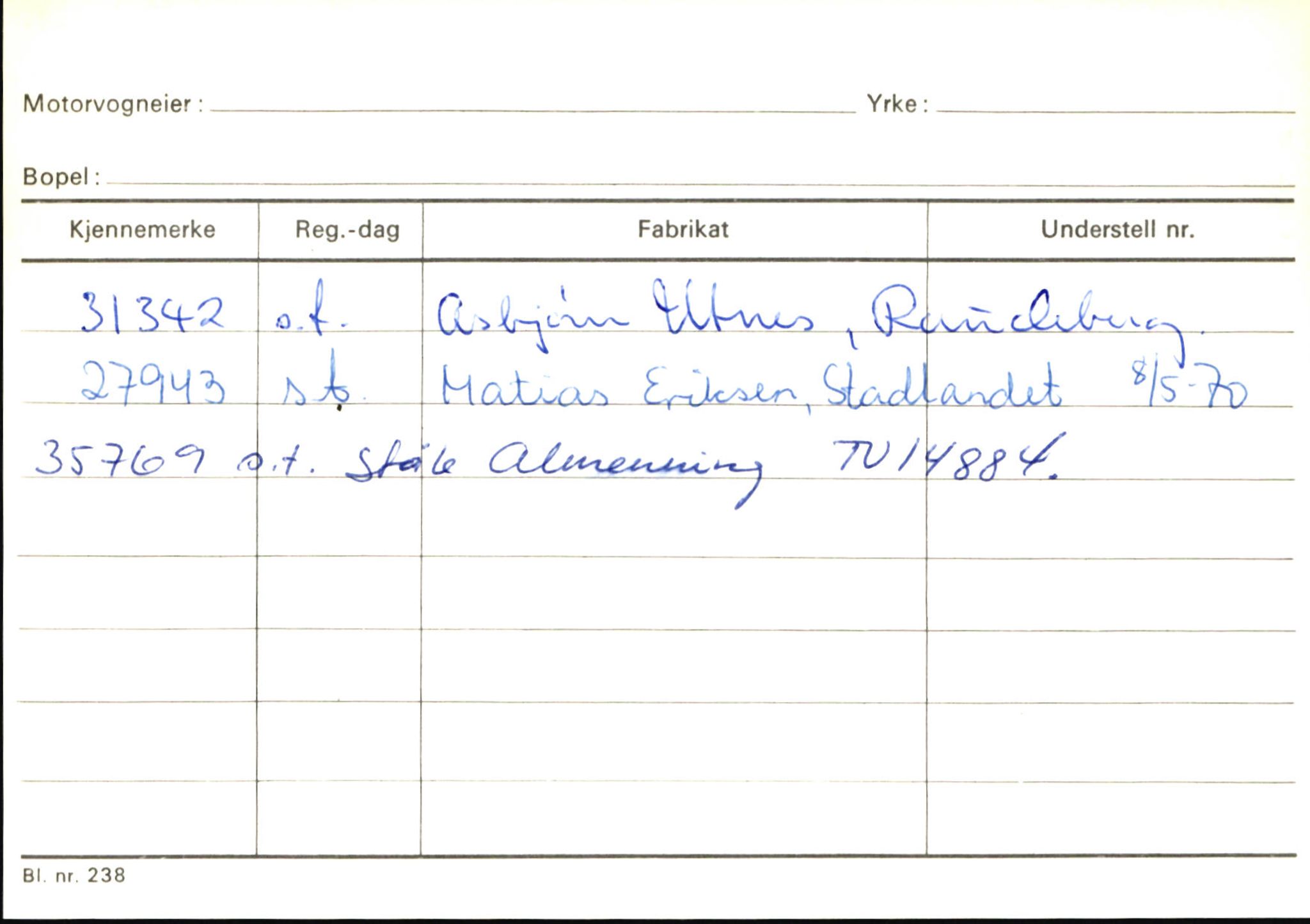 Statens vegvesen, Sogn og Fjordane vegkontor, AV/SAB-A-5301/4/F/L0145: Registerkort Vågsøy S-Å. Årdal I-P, 1945-1975, p. 569