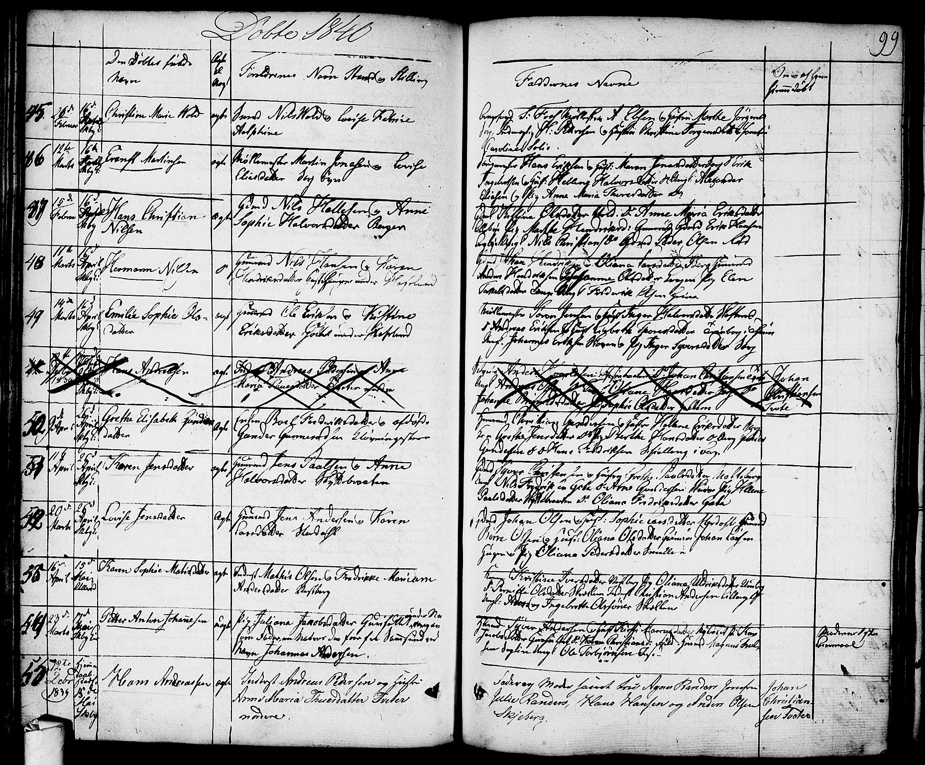 Skjeberg prestekontor Kirkebøker, SAO/A-10923/F/Fa/L0005: Parish register (official) no. I 5, 1830-1845, p. 99