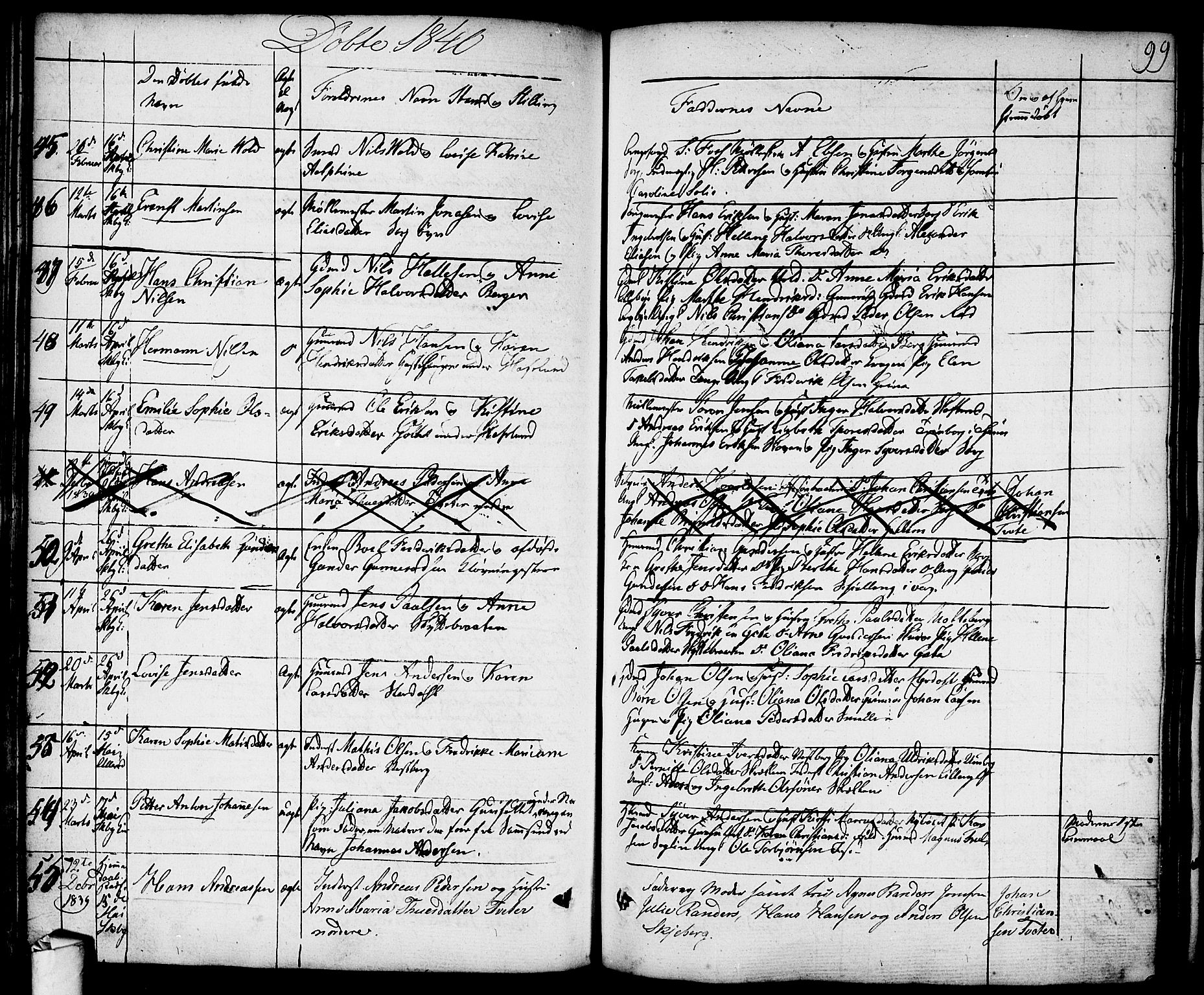 Skjeberg prestekontor Kirkebøker, AV/SAO-A-10923/F/Fa/L0005: Parish register (official) no. I 5, 1830-1845, p. 99