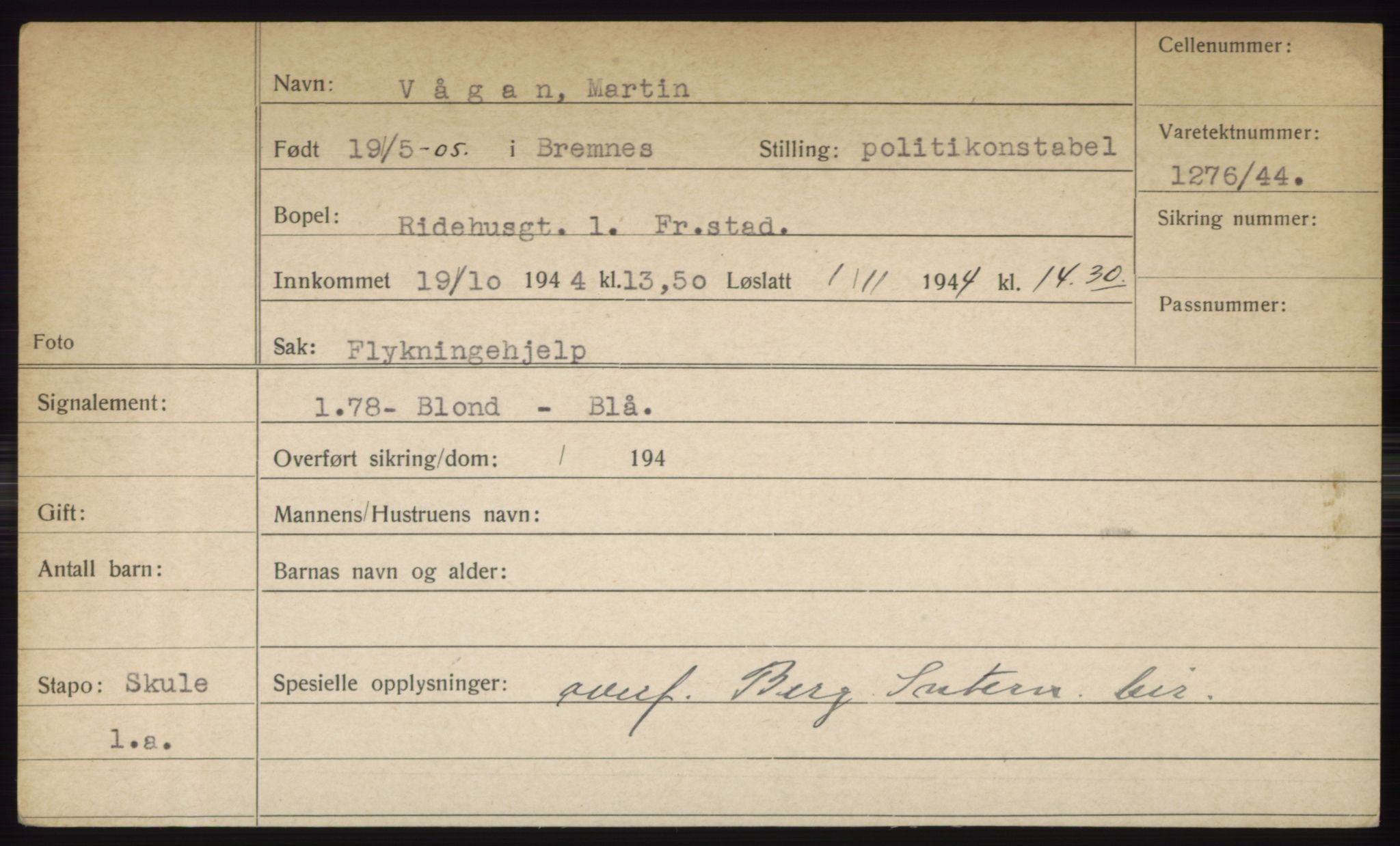 Statspolitiet - Hovedkontoret / Osloavdelingen, AV/RA-S-1329/C/Ck/Cke/L0005: Fangeregister; etternavn S - Å, 1941-1945, p. 593