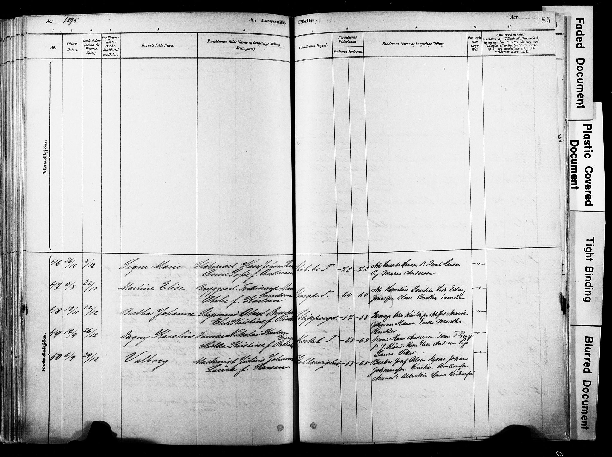 Strømsø kirkebøker, SAKO/A-246/F/Fb/L0006: Parish register (official) no. II 6, 1879-1910, p. 85
