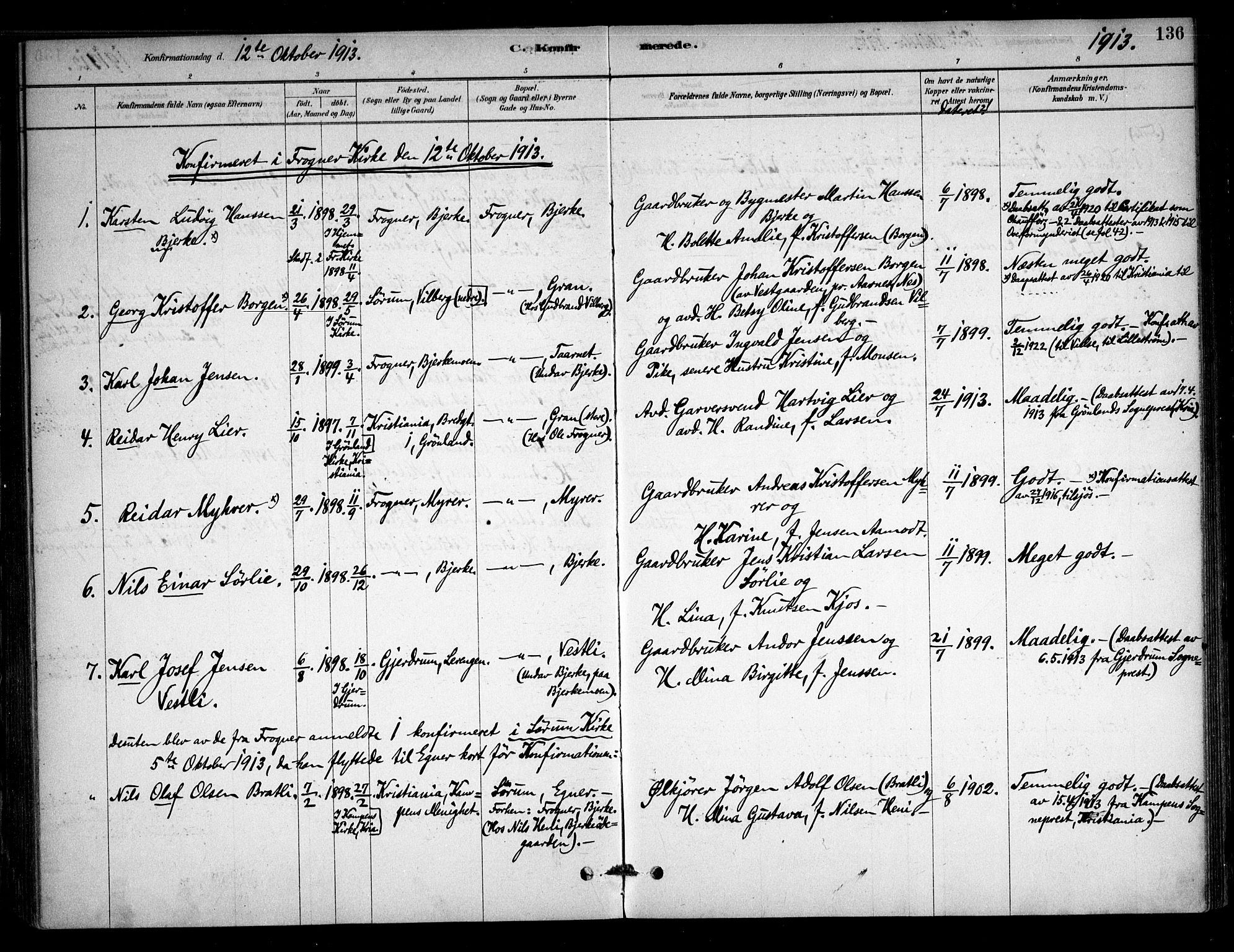 Sørum prestekontor Kirkebøker, AV/SAO-A-10303/F/Fb/L0001: Parish register (official) no. II 1, 1878-1915, p. 136