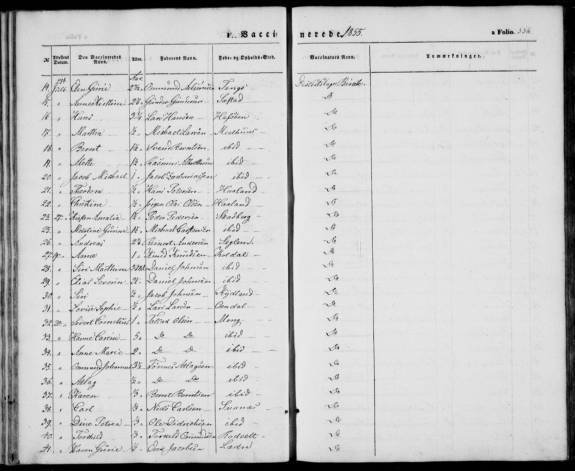 Eigersund sokneprestkontor, AV/SAST-A-101807/S08/L0013: Parish register (official) no. A 12.2, 1850-1865, p. 556