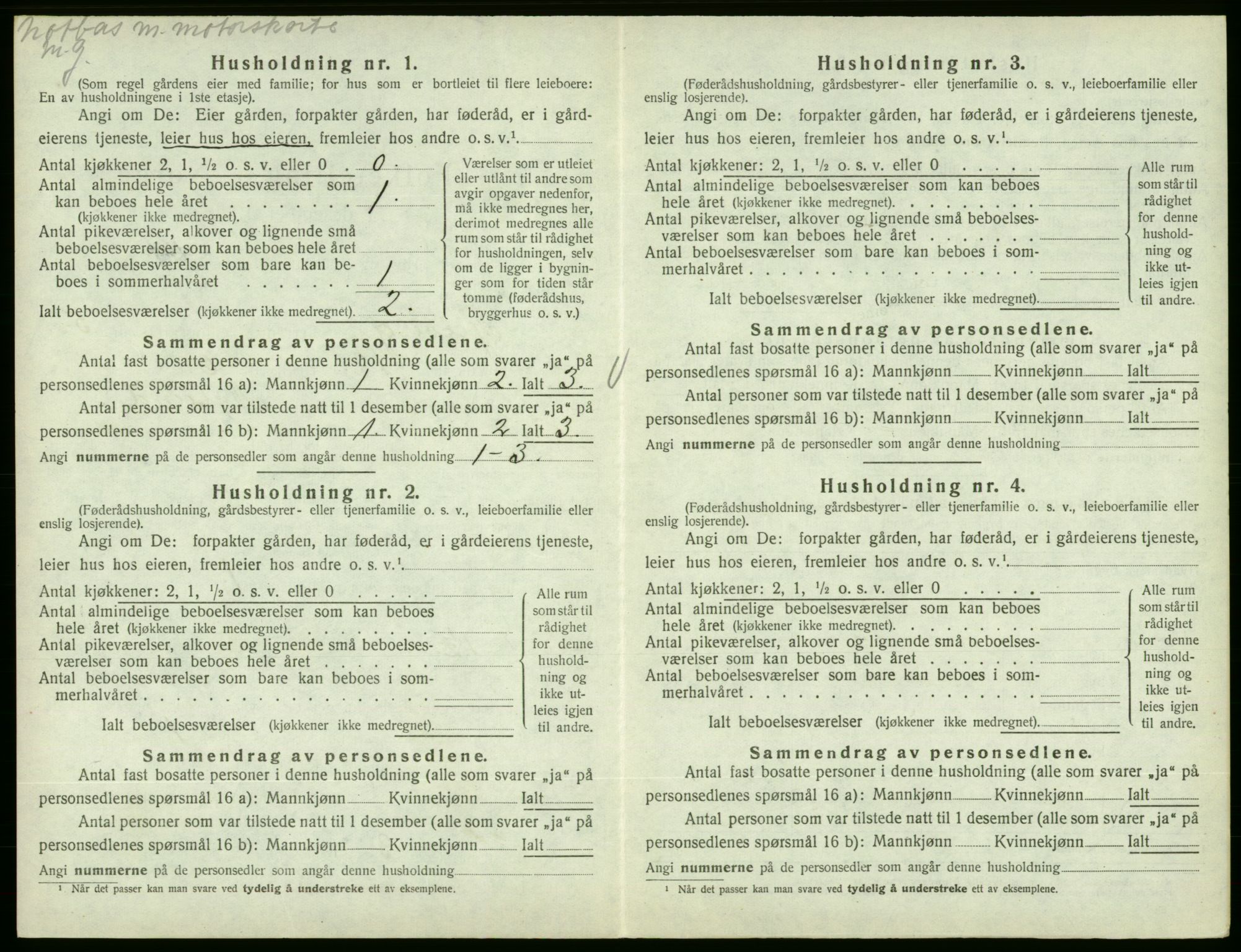 SAB, 1920 census for Fjelberg, 1920, p. 306