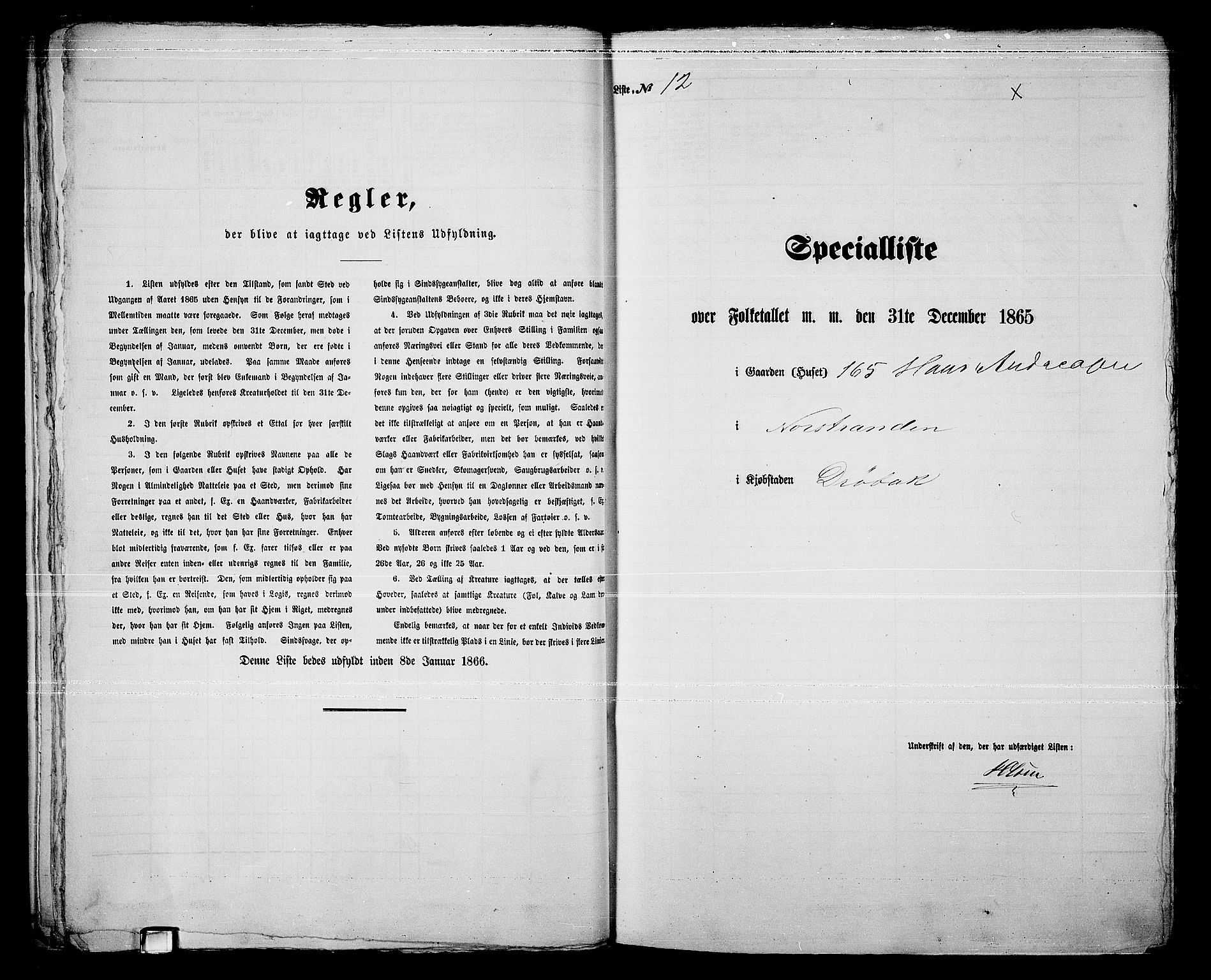 RA, 1865 census for Drøbak/Drøbak, 1865, p. 28