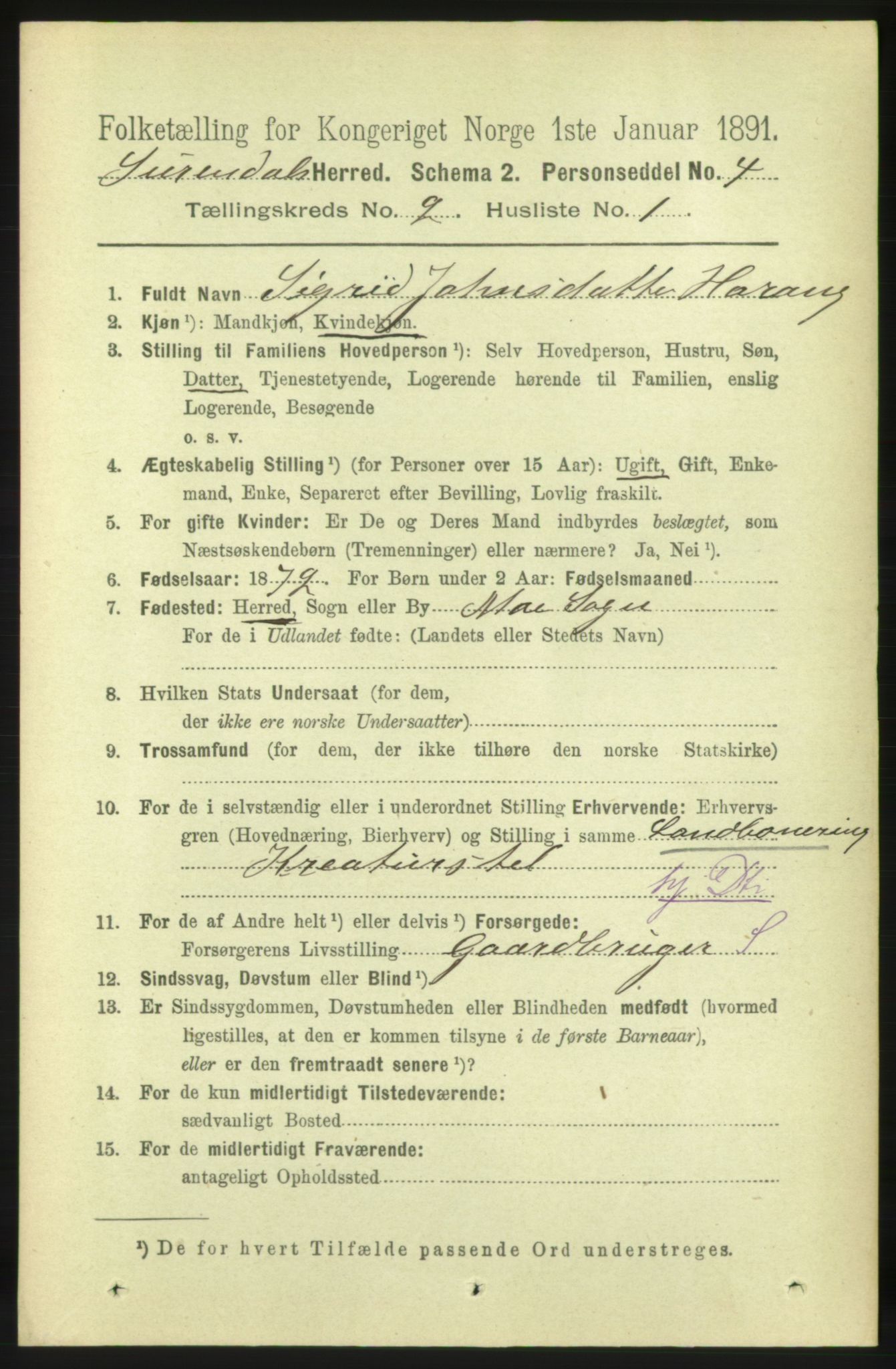 RA, 1891 census for 1566 Surnadal, 1891, p. 512