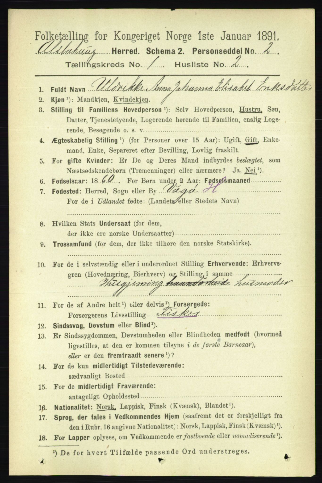 RA, 1891 census for 1820 Alstahaug, 1891, p. 102