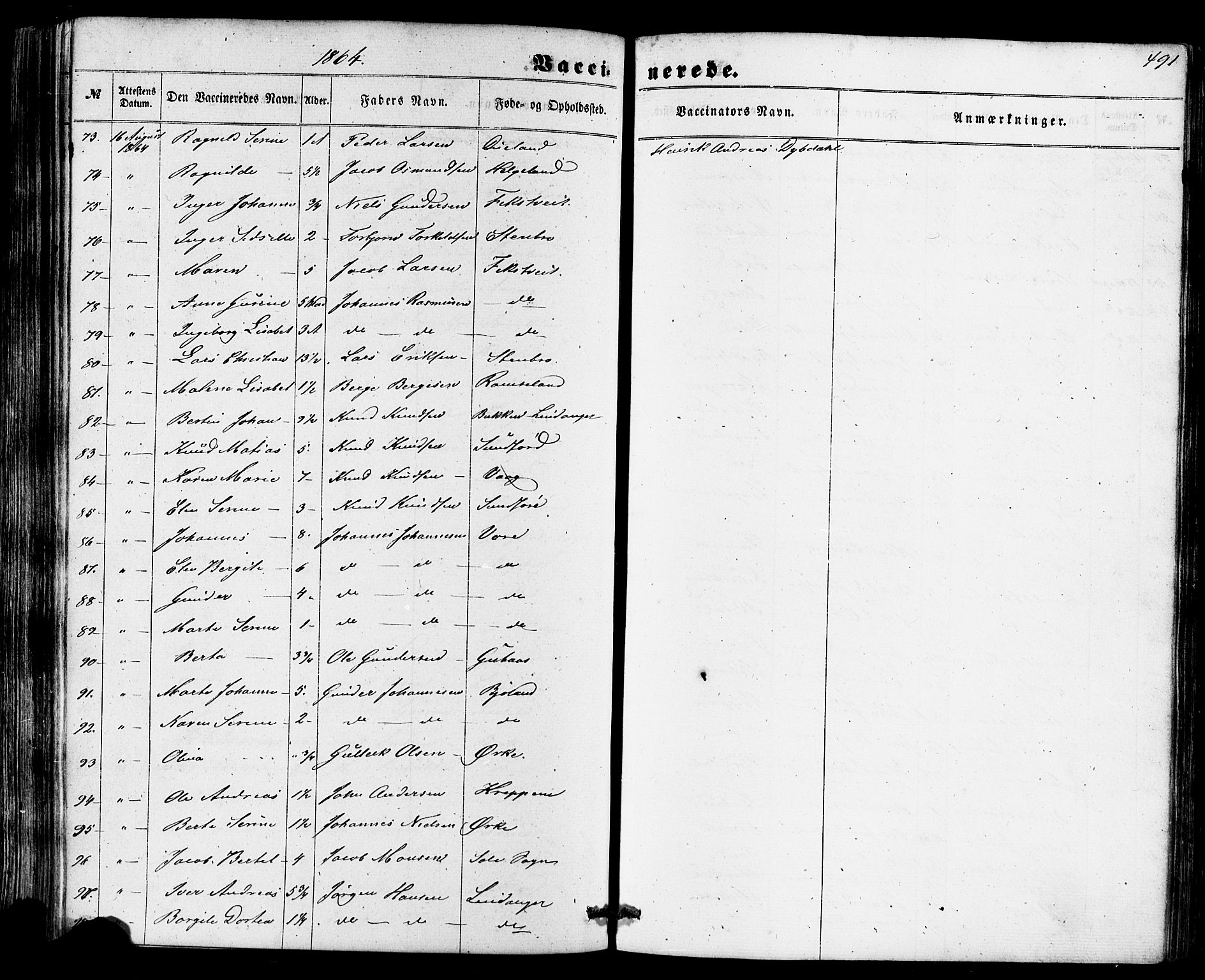 Skjold sokneprestkontor, AV/SAST-A-101847/H/Ha/Haa/L0008: Parish register (official) no. A 8, 1856-1882, p. 491