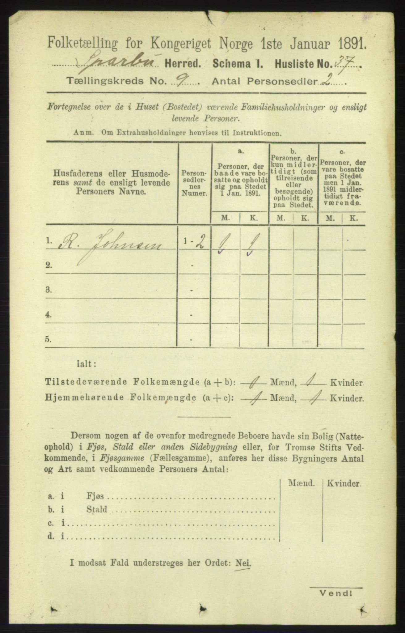 RA, 1891 census for 1731 Sparbu, 1891, p. 3049