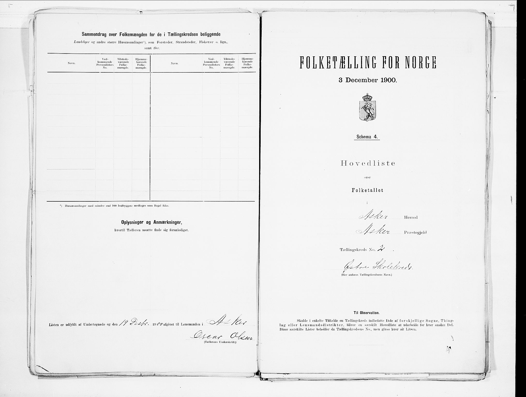 SAO, 1900 census for Asker, 1900, p. 10