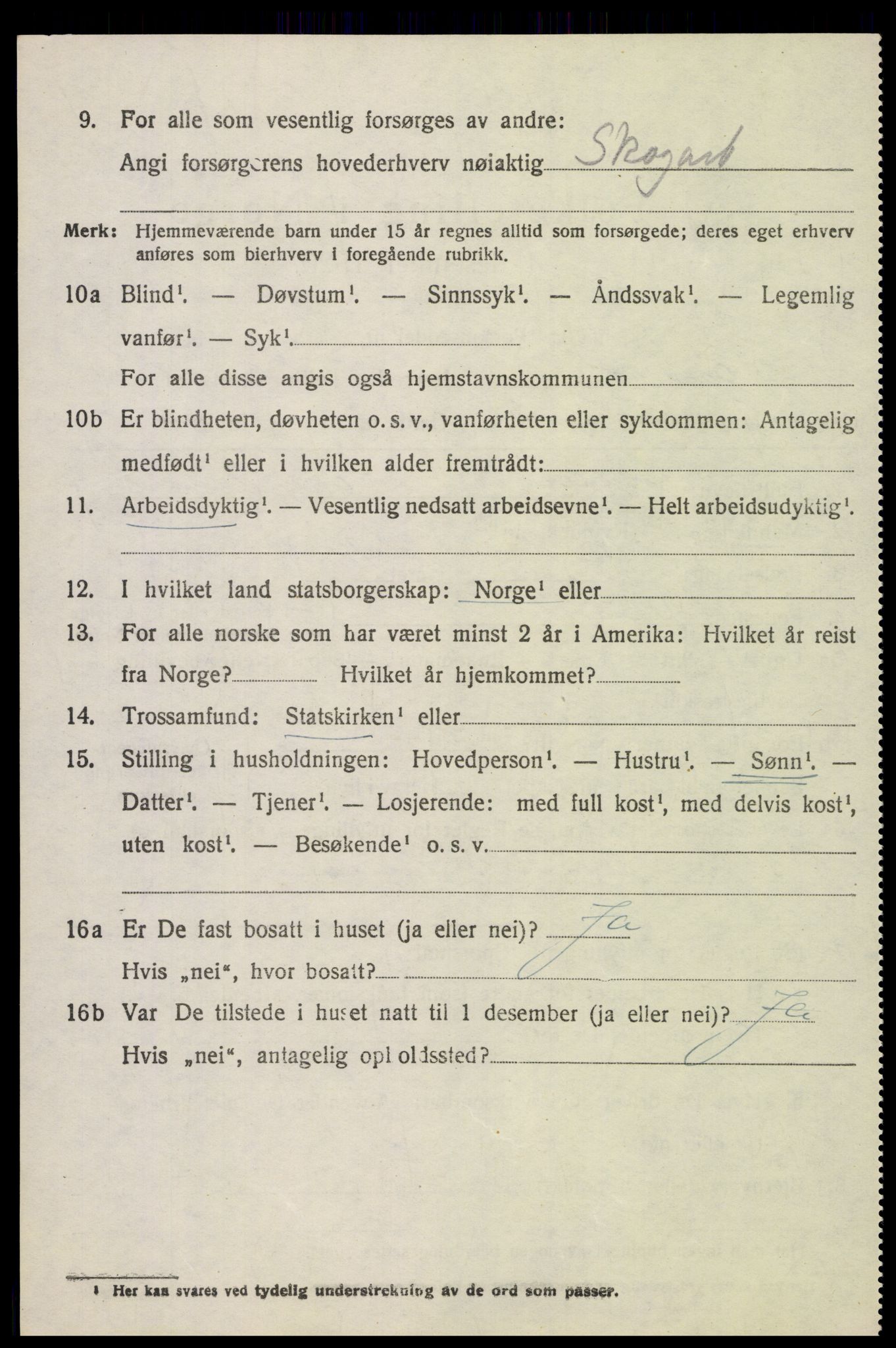 SAH, 1920 census for Vardal, 1920, p. 4544