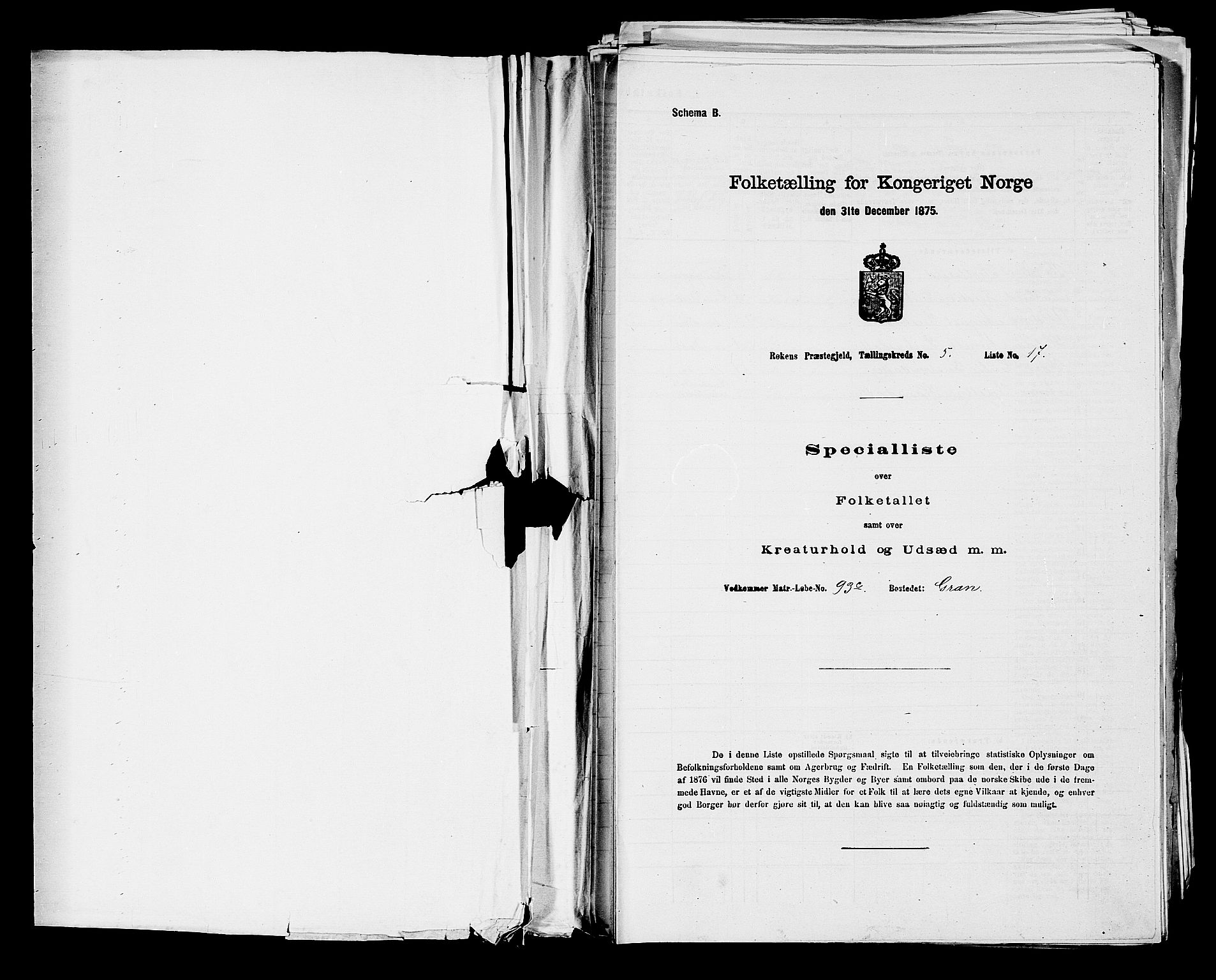 SAKO, 1875 census for 0627P Røyken, 1875, p. 602