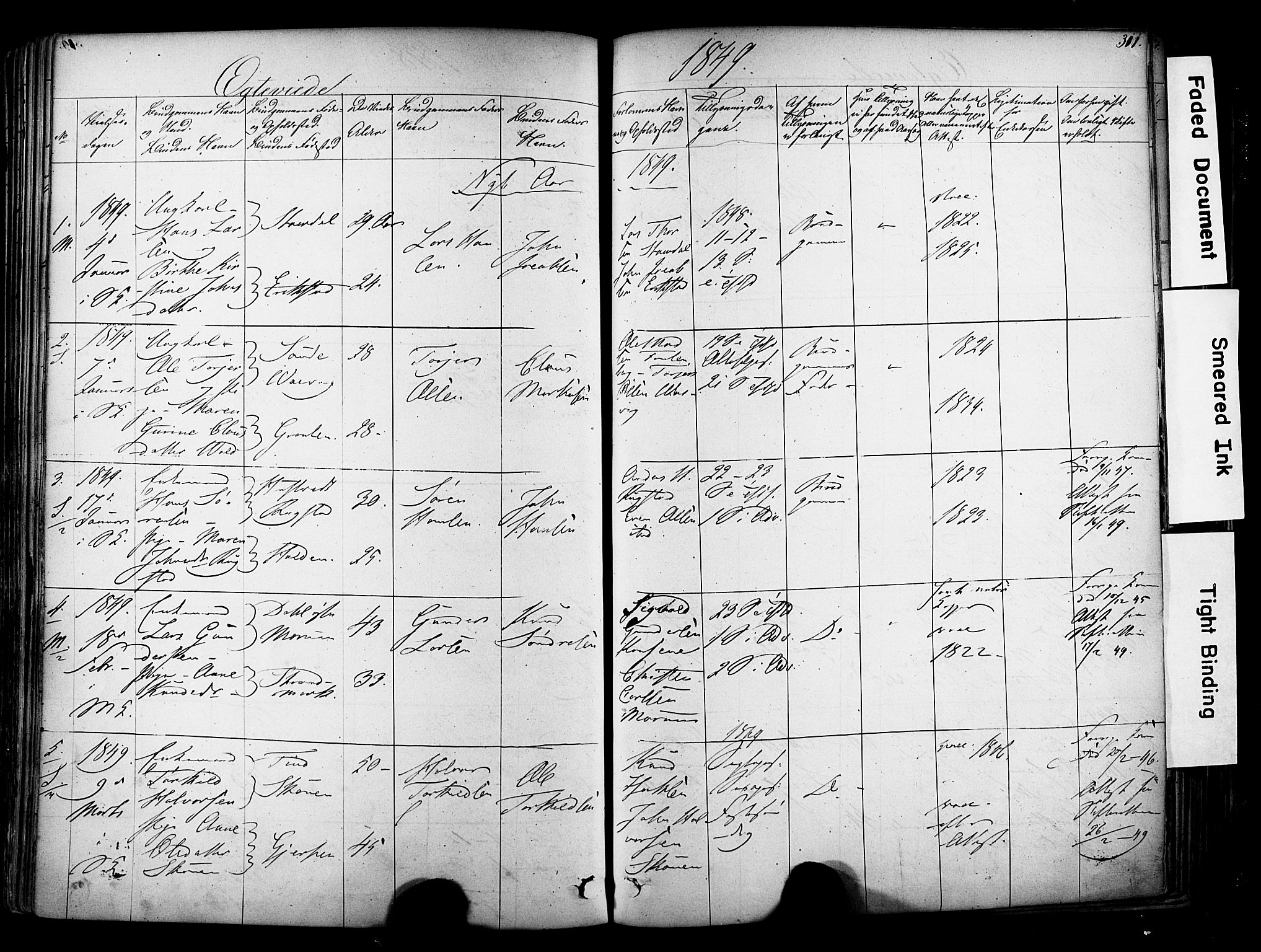 Solum kirkebøker, SAKO/A-306/F/Fa/L0006: Parish register (official) no. I 6, 1844-1855, p. 311