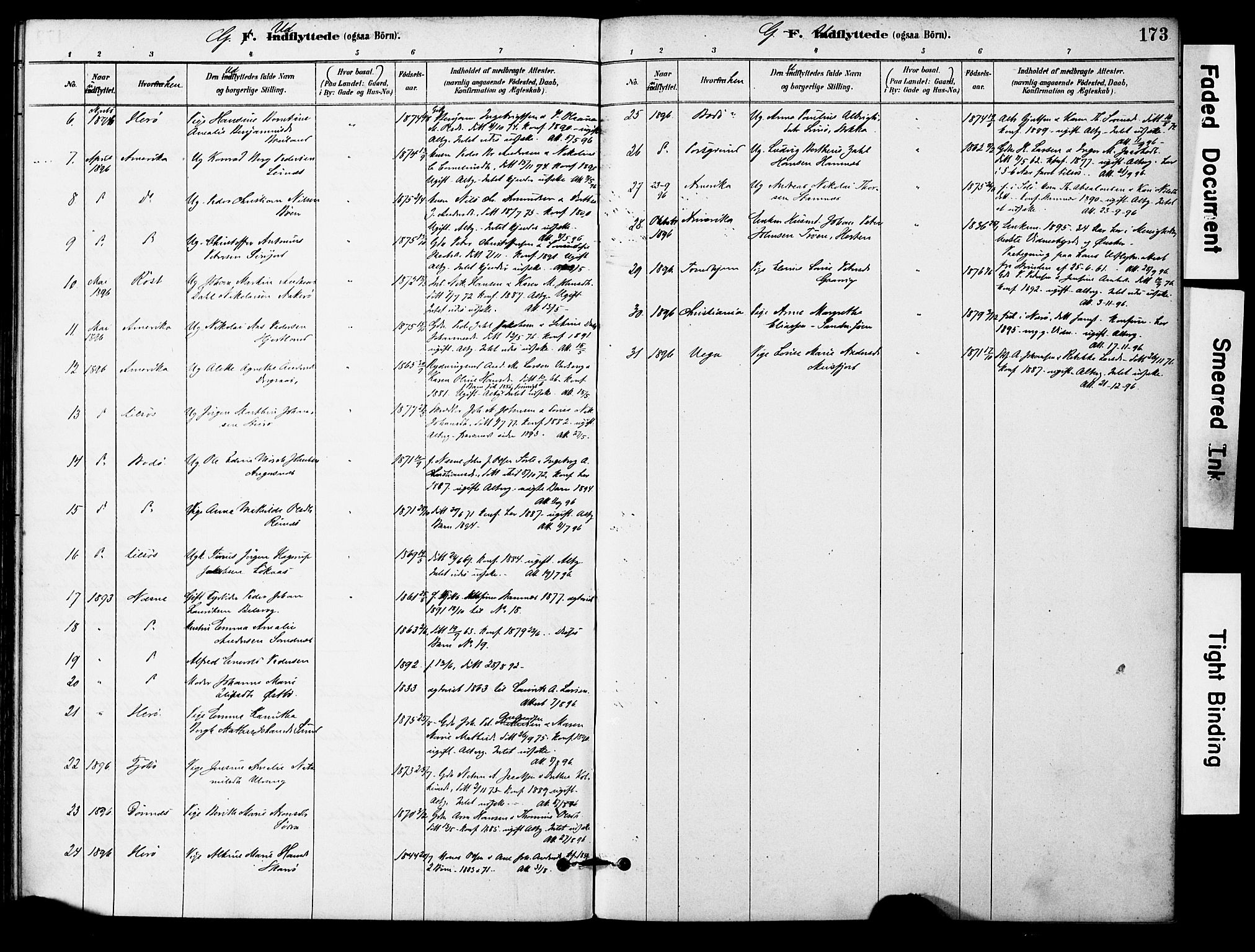 Ministerialprotokoller, klokkerbøker og fødselsregistre - Nordland, SAT/A-1459/830/L0450: Parish register (official) no. 830A14, 1879-1896, p. 173