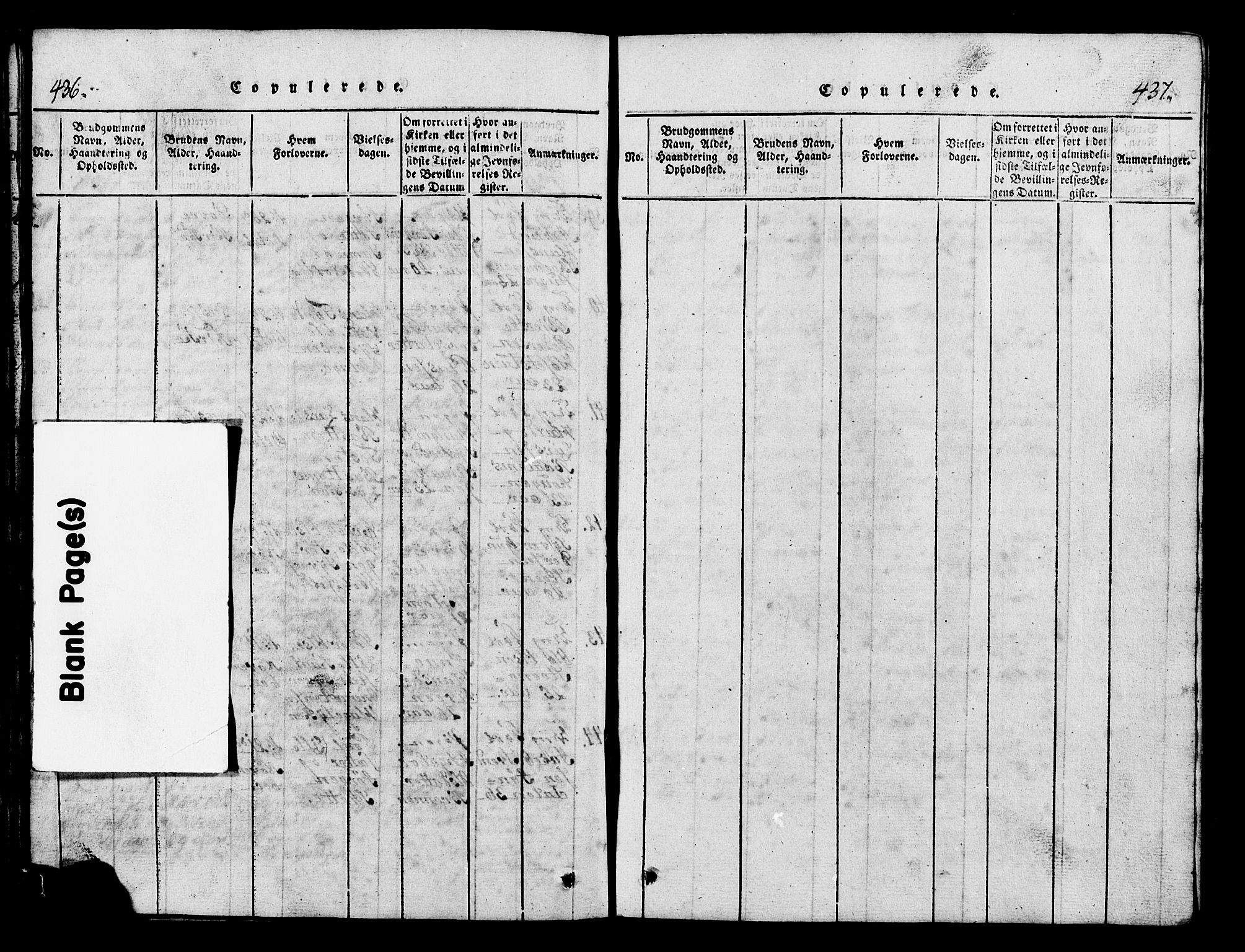 Lesja prestekontor, SAH/PREST-068/H/Ha/Hab/L0001: Parish register (copy) no. 1, 1820-1831, p. 436-437