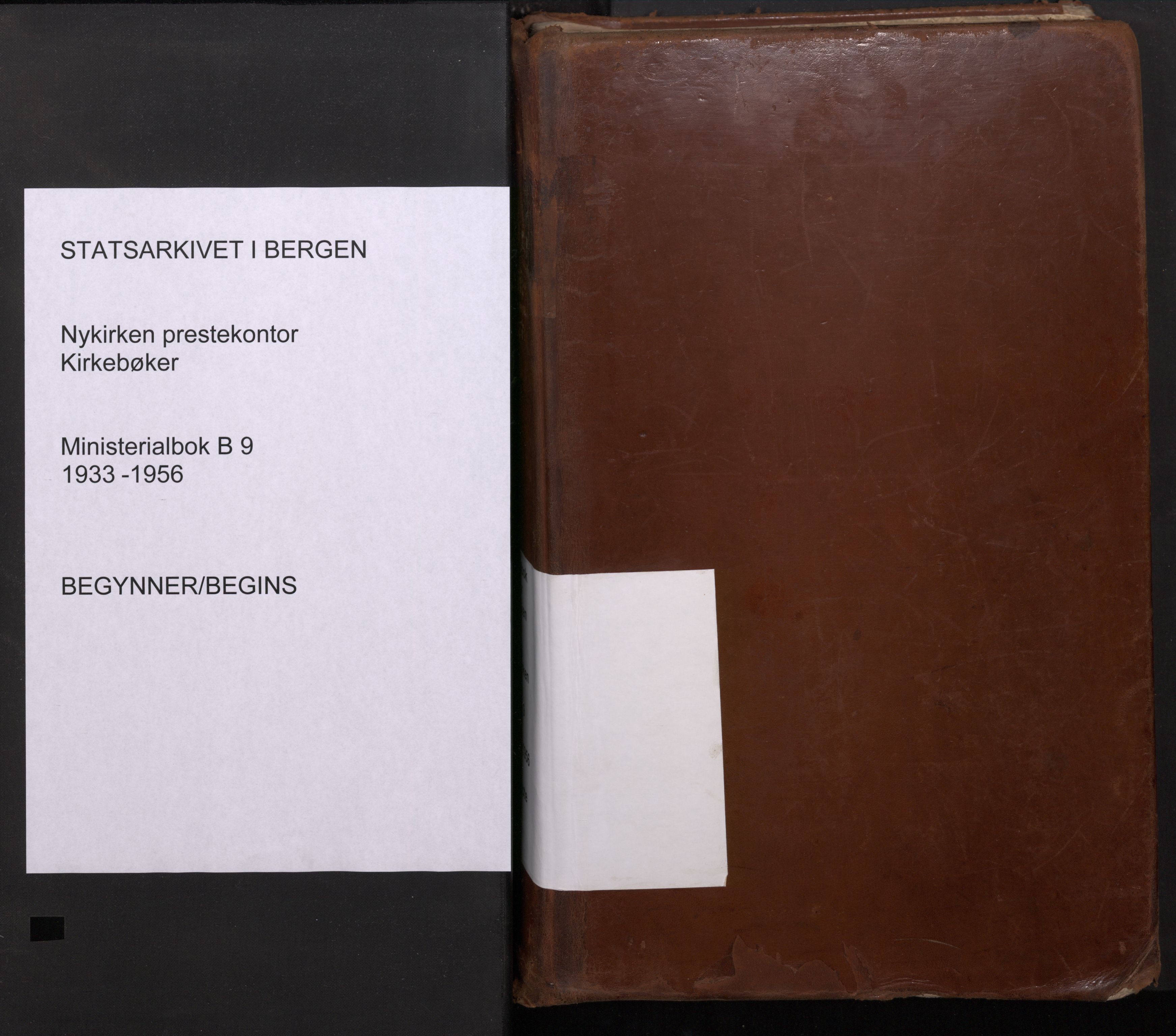 Nykirken Sokneprestembete, SAB/A-77101/H/Haa/L0021: Parish register (official) no. B 9, 1933-1956
