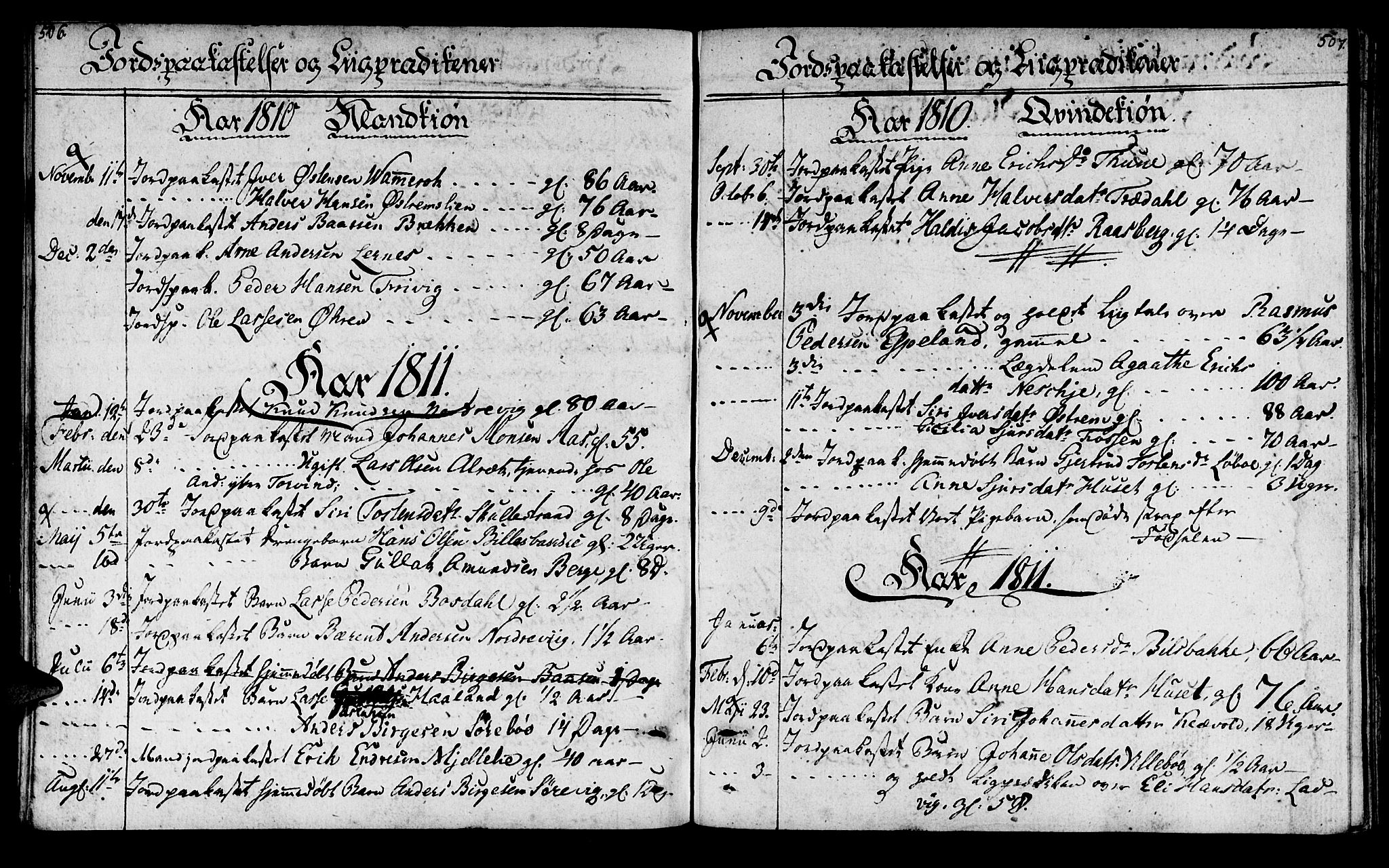 Lavik sokneprestembete, SAB/A-80901: Parish register (official) no. A 1, 1809-1822, p. 506-507