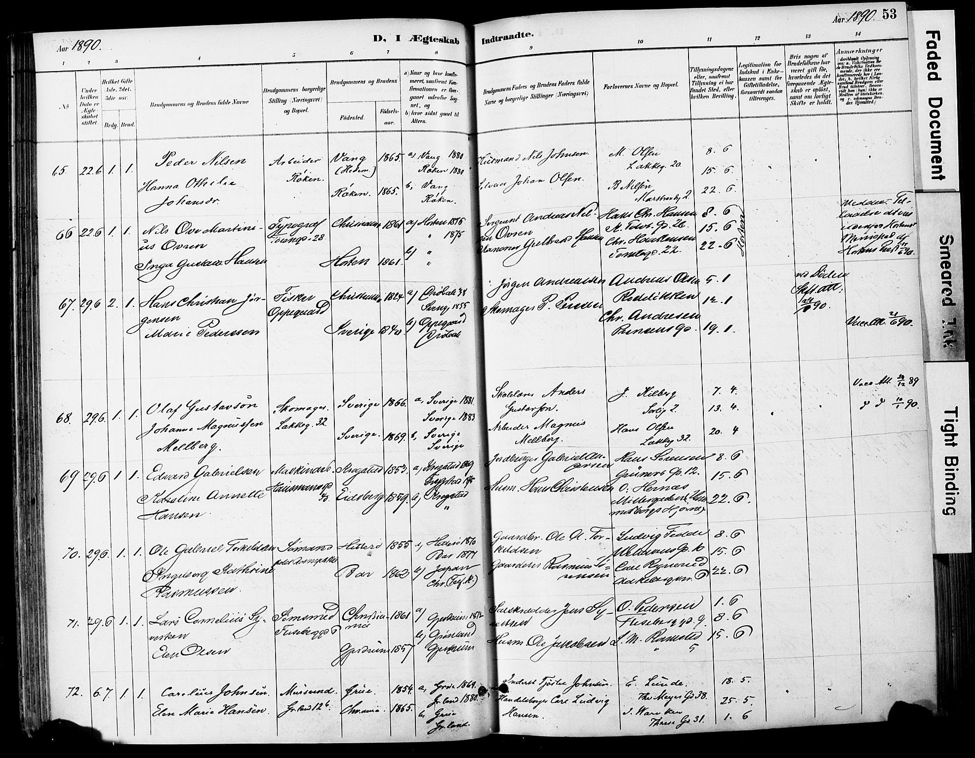 Grønland prestekontor Kirkebøker, SAO/A-10848/F/Fa/L0013: Parish register (official) no. 13, 1887-1906, p. 53