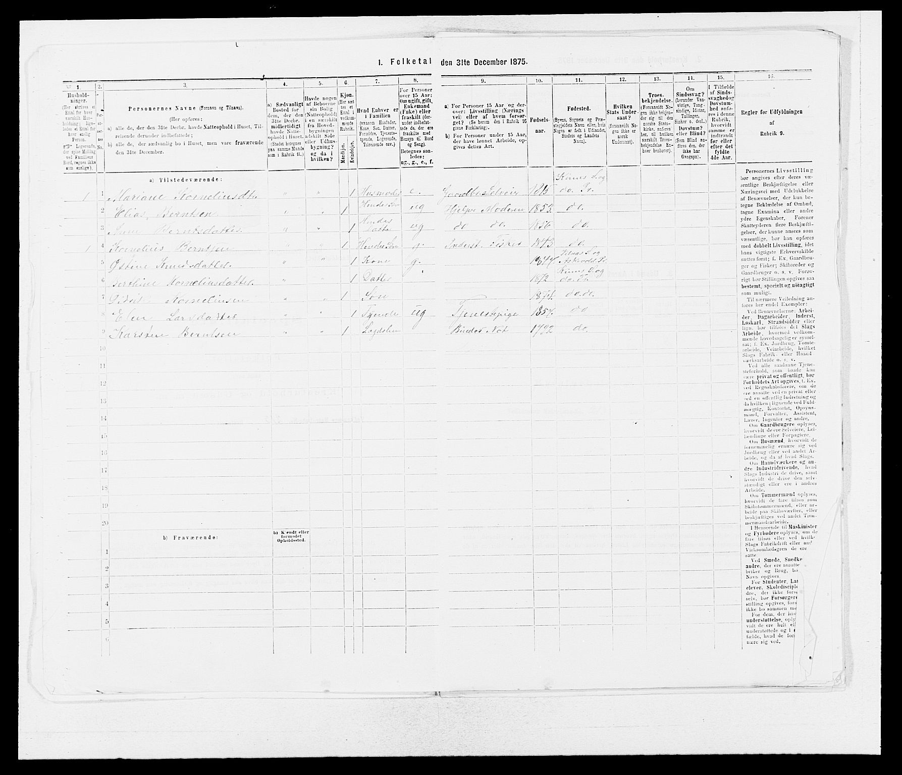SAB, 1875 census for 1437L Kinn/Kinn og Svanøy, 1875, p. 322
