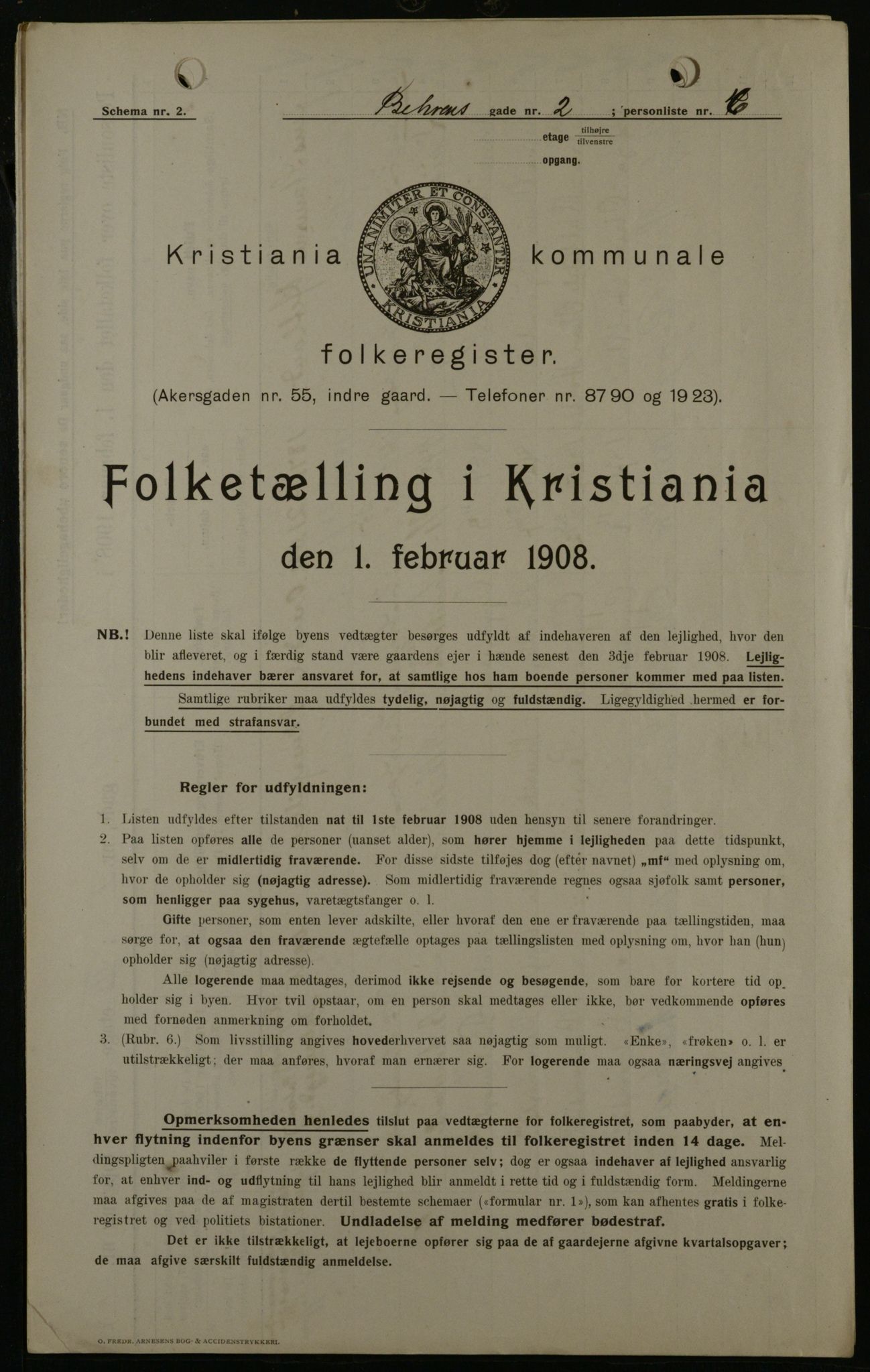 OBA, Municipal Census 1908 for Kristiania, 1908, p. 3348