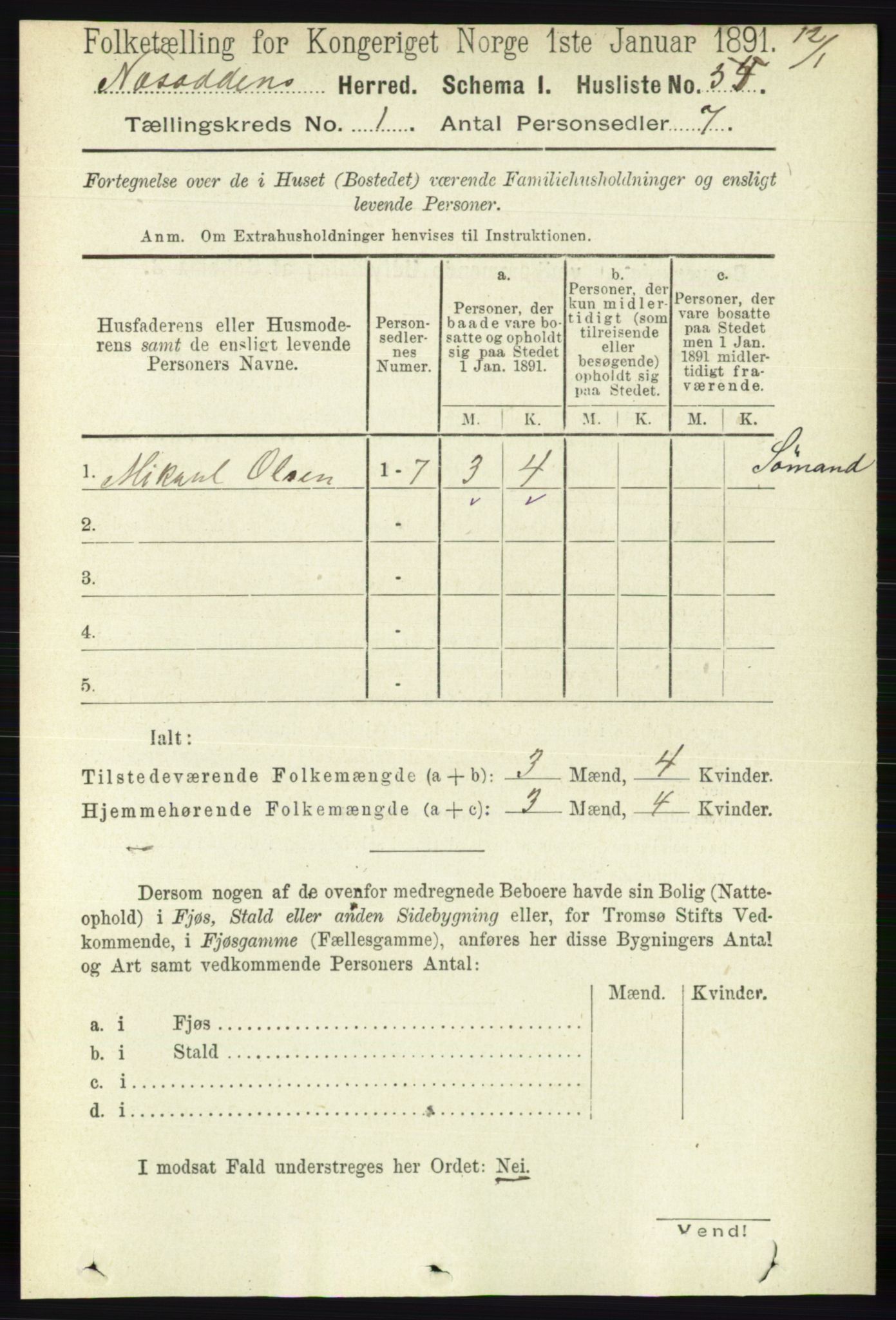 RA, 1891 census for 0216 Nesodden, 1891, p. 65