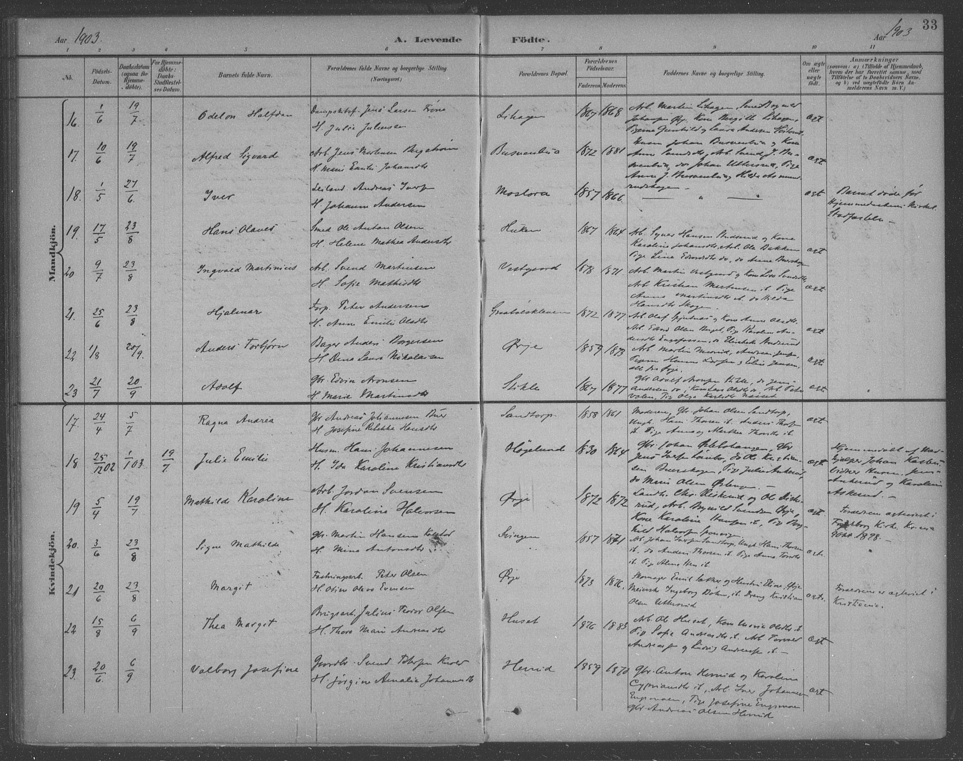 Aremark prestekontor Kirkebøker, AV/SAO-A-10899/F/Fb/L0005: Parish register (official) no. II 5, 1895-1919, p. 33