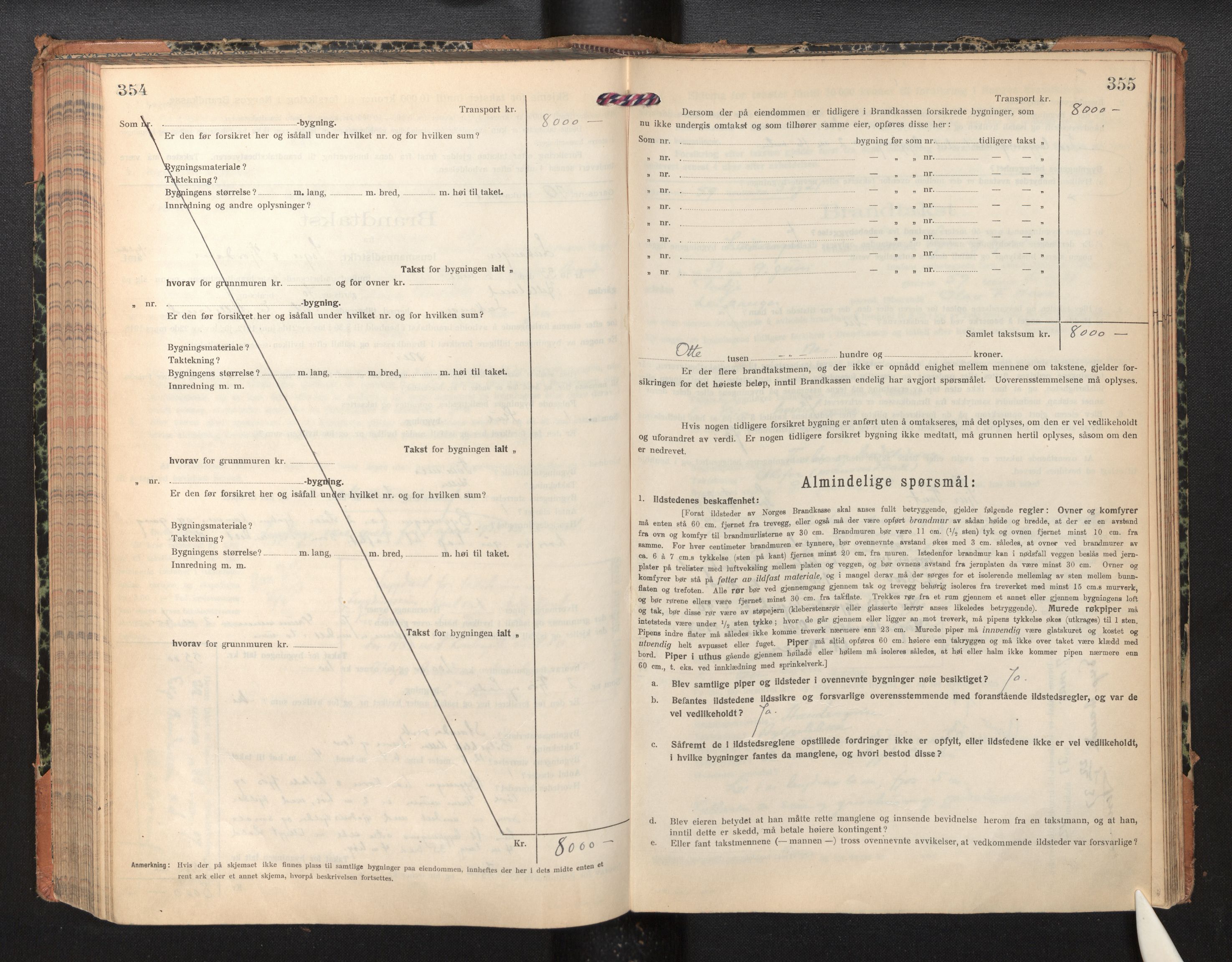 Lensmannen i Leikanger, AV/SAB-A-29201/0012/L0007: Branntakstprotokoll, skjematakst, 1926-1936, p. 354-355