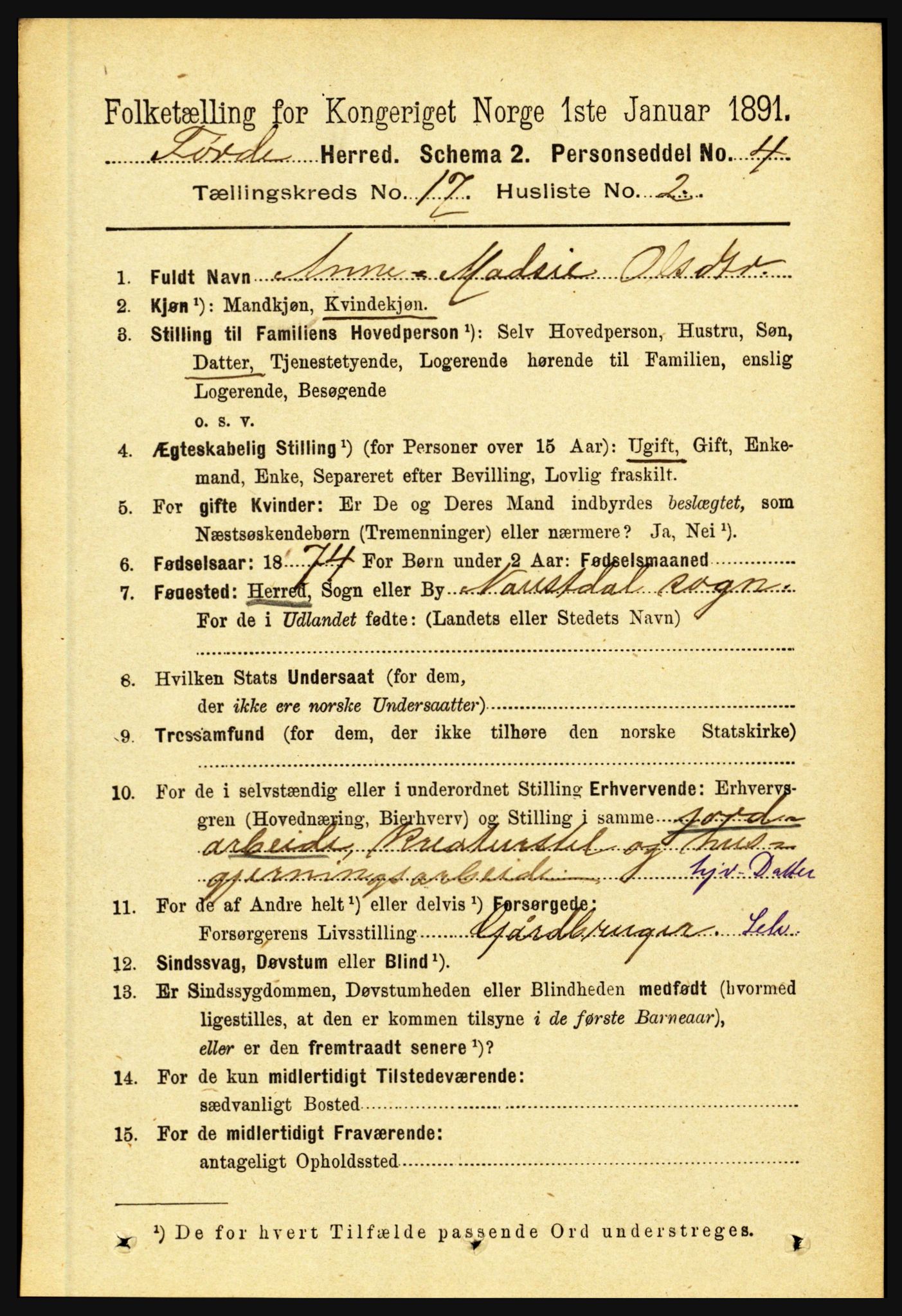 RA, 1891 census for 1432 Førde, 1891, p. 6029