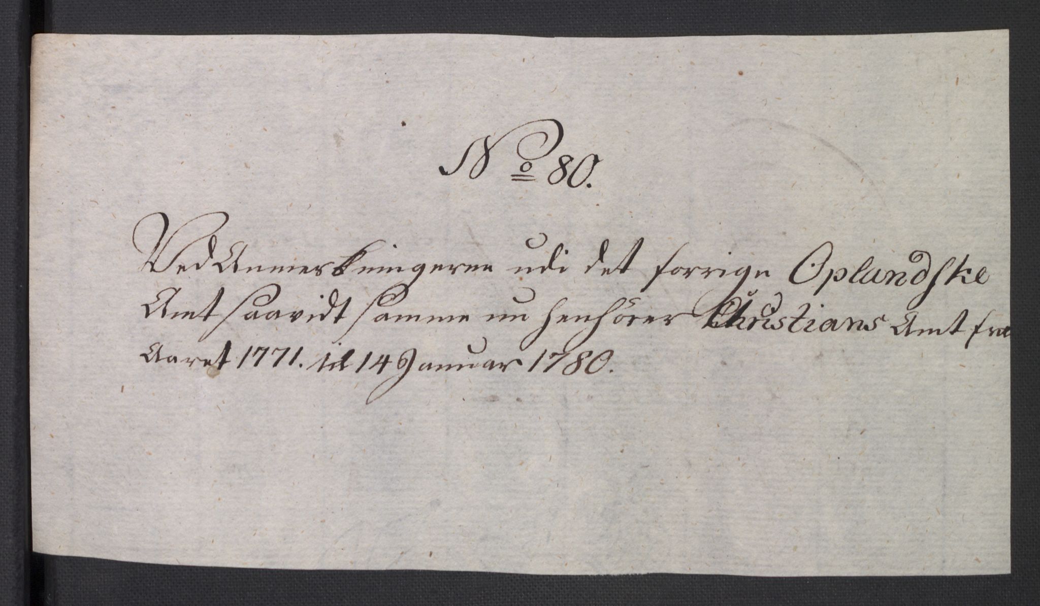 Rentekammeret inntil 1814, Reviderte regnskaper, Mindre regnskaper, AV/RA-EA-4068/Rb/L0014: Opplands amt, 1771-1779, p. 789