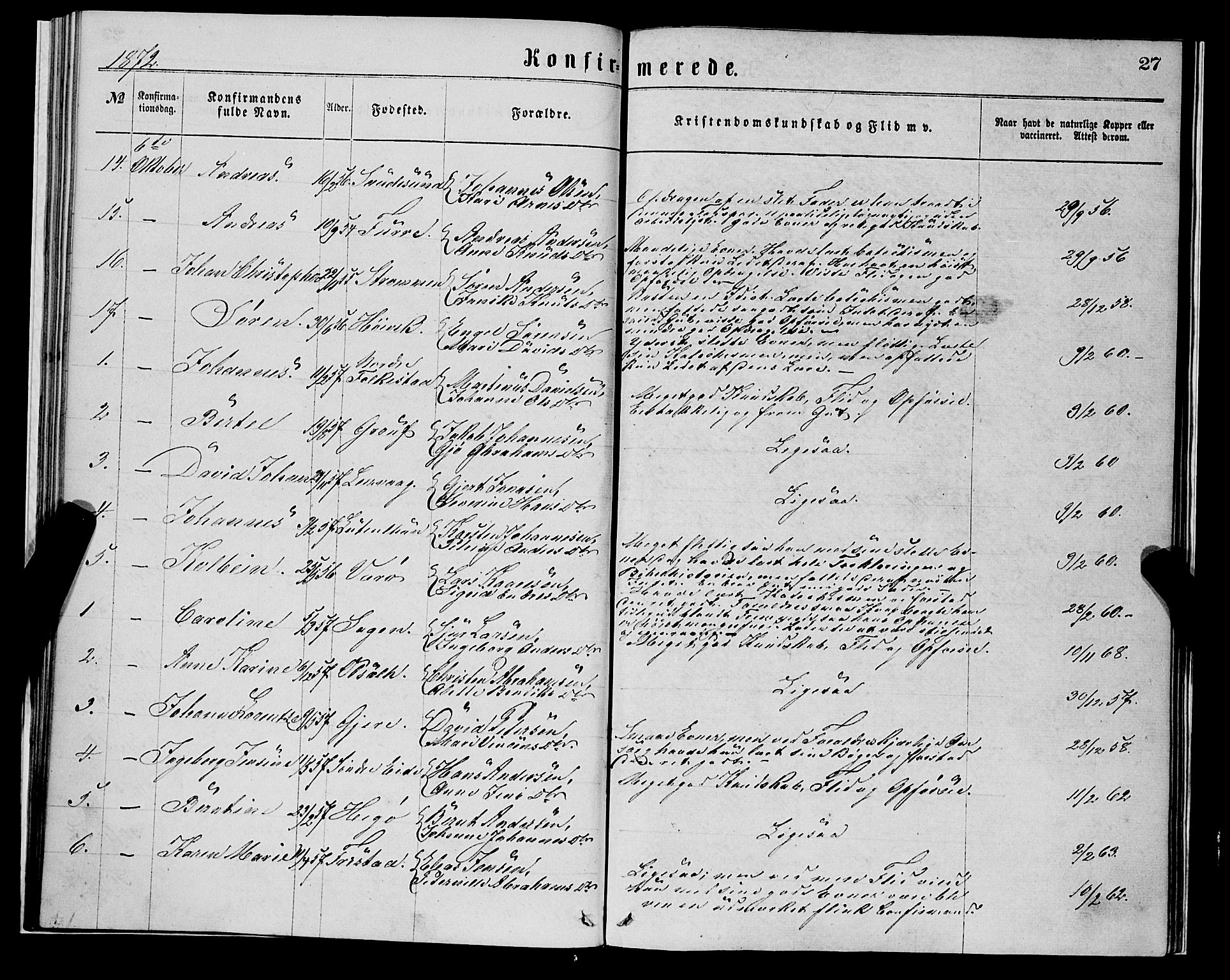 Askvoll sokneprestembete, AV/SAB-A-79501/H/Haa/Haaa/L0013: Parish register (official) no. A 13, 1865-1878, p. 27