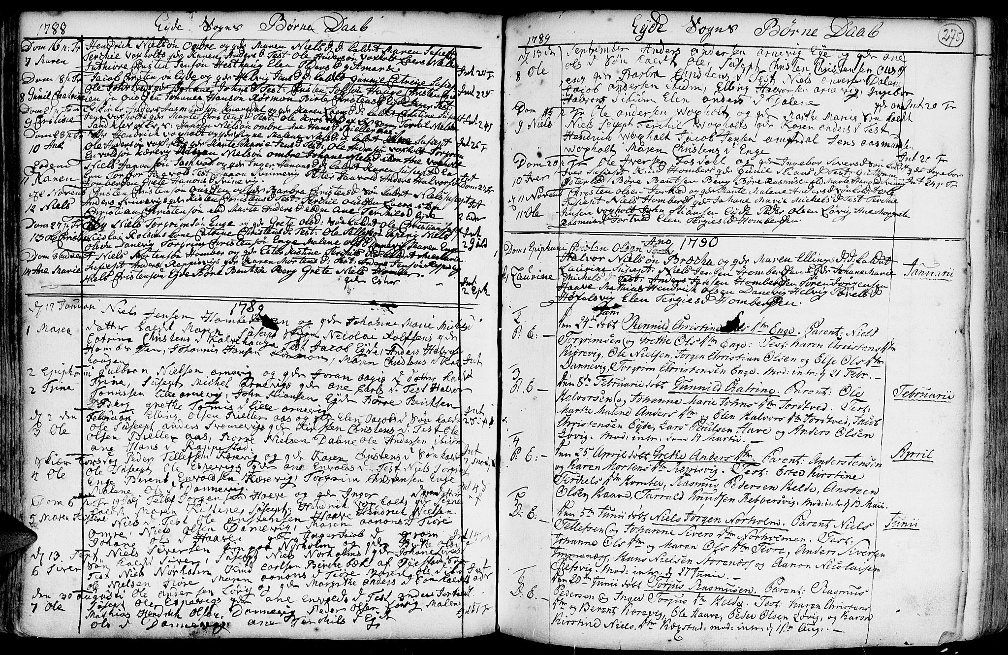 Hommedal sokneprestkontor, SAK/1111-0023/F/Fa/Fab/L0002: Parish register (official) no. A 2 /2, 1740-1823, p. 275