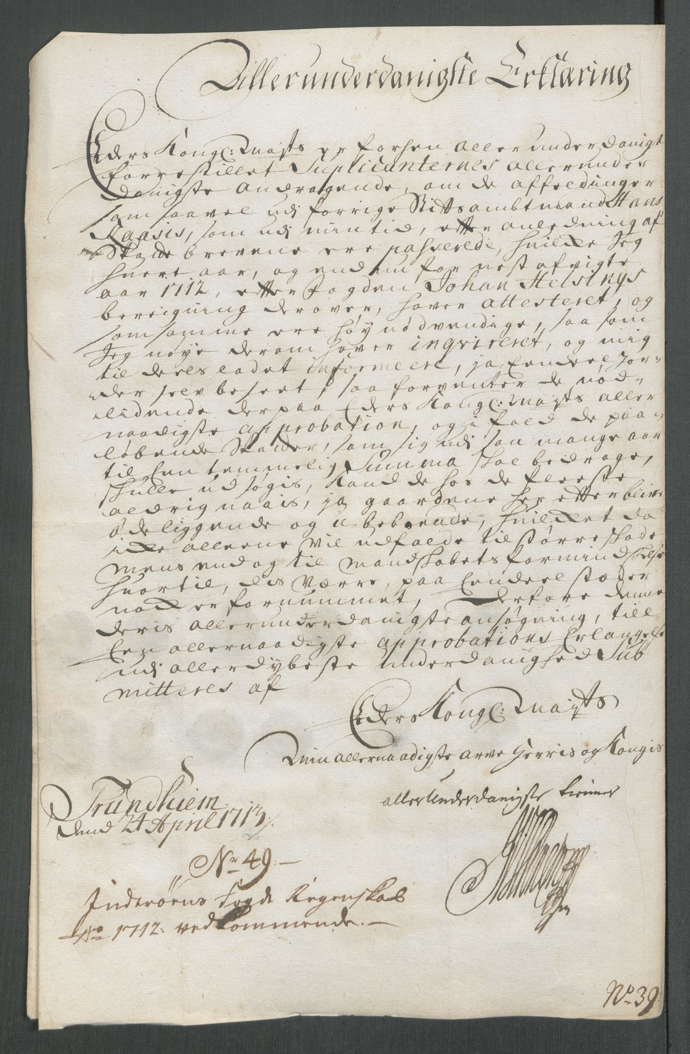 Rentekammeret inntil 1814, Reviderte regnskaper, Fogderegnskap, AV/RA-EA-4092/R63/L4320: Fogderegnskap Inderøy, 1712, p. 341
