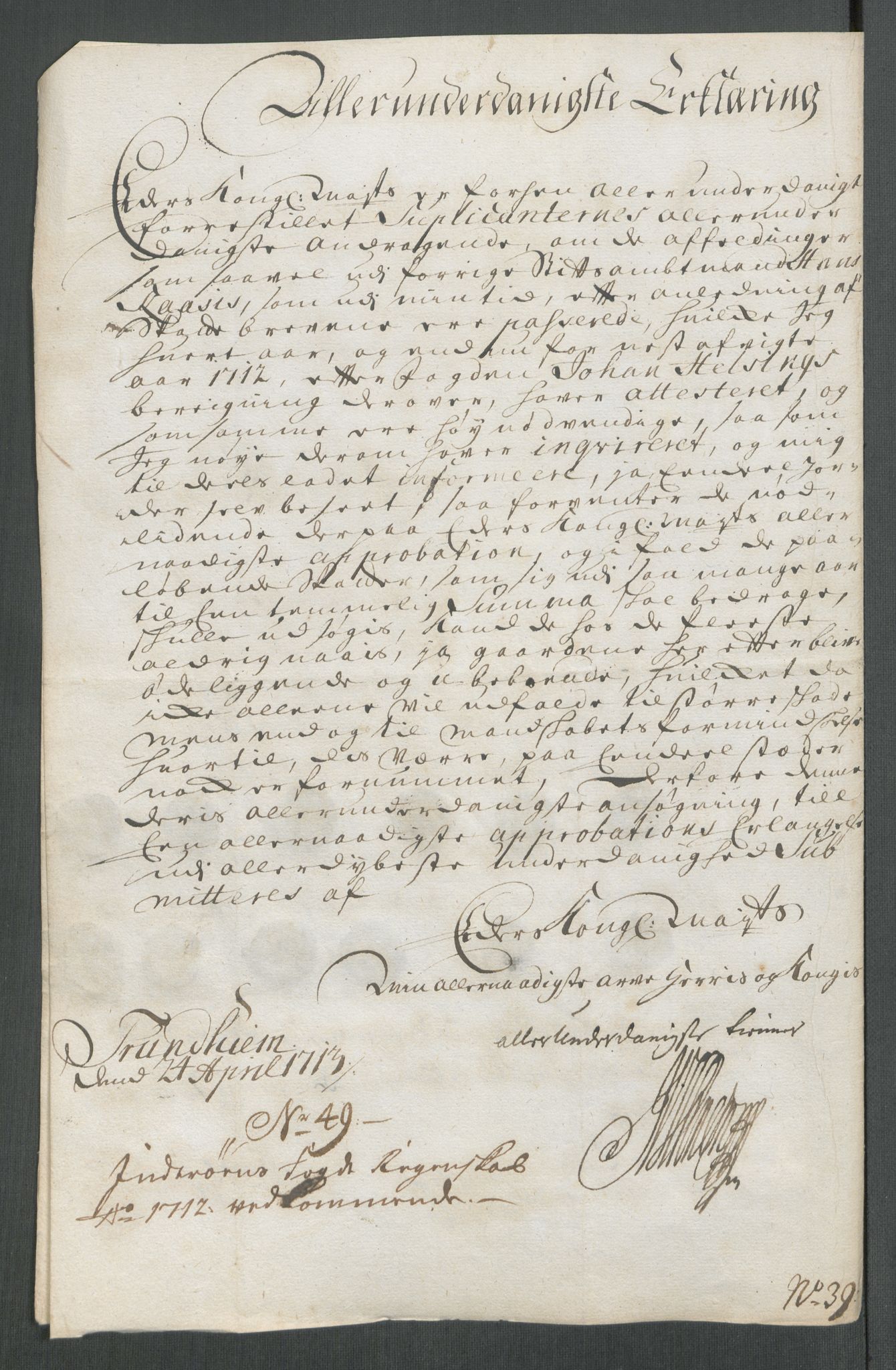 Rentekammeret inntil 1814, Reviderte regnskaper, Fogderegnskap, RA/EA-4092/R63/L4320: Fogderegnskap Inderøy, 1712, p. 341