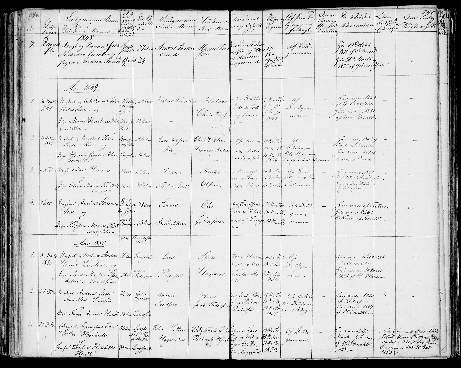 Bamble kirkebøker, SAKO/A-253/F/Fa/L0004: Parish register (official) no. I 4, 1834-1853, p. 894-895
