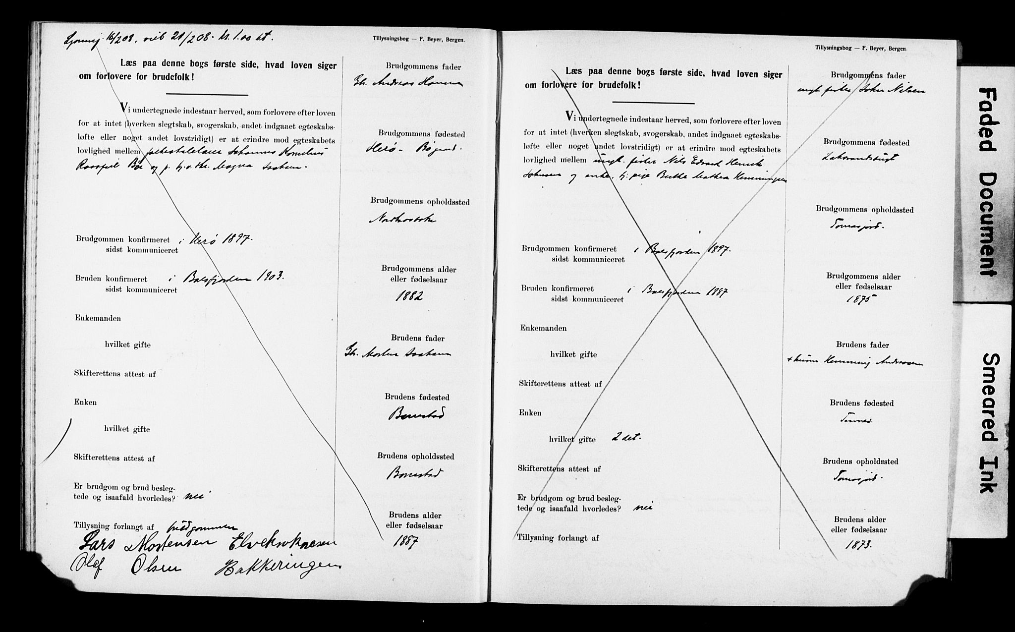 Balsfjord sokneprestembete, AV/SATØ-S-1303/H/Hd/L0032: Banns register no. 32, 1907-1910