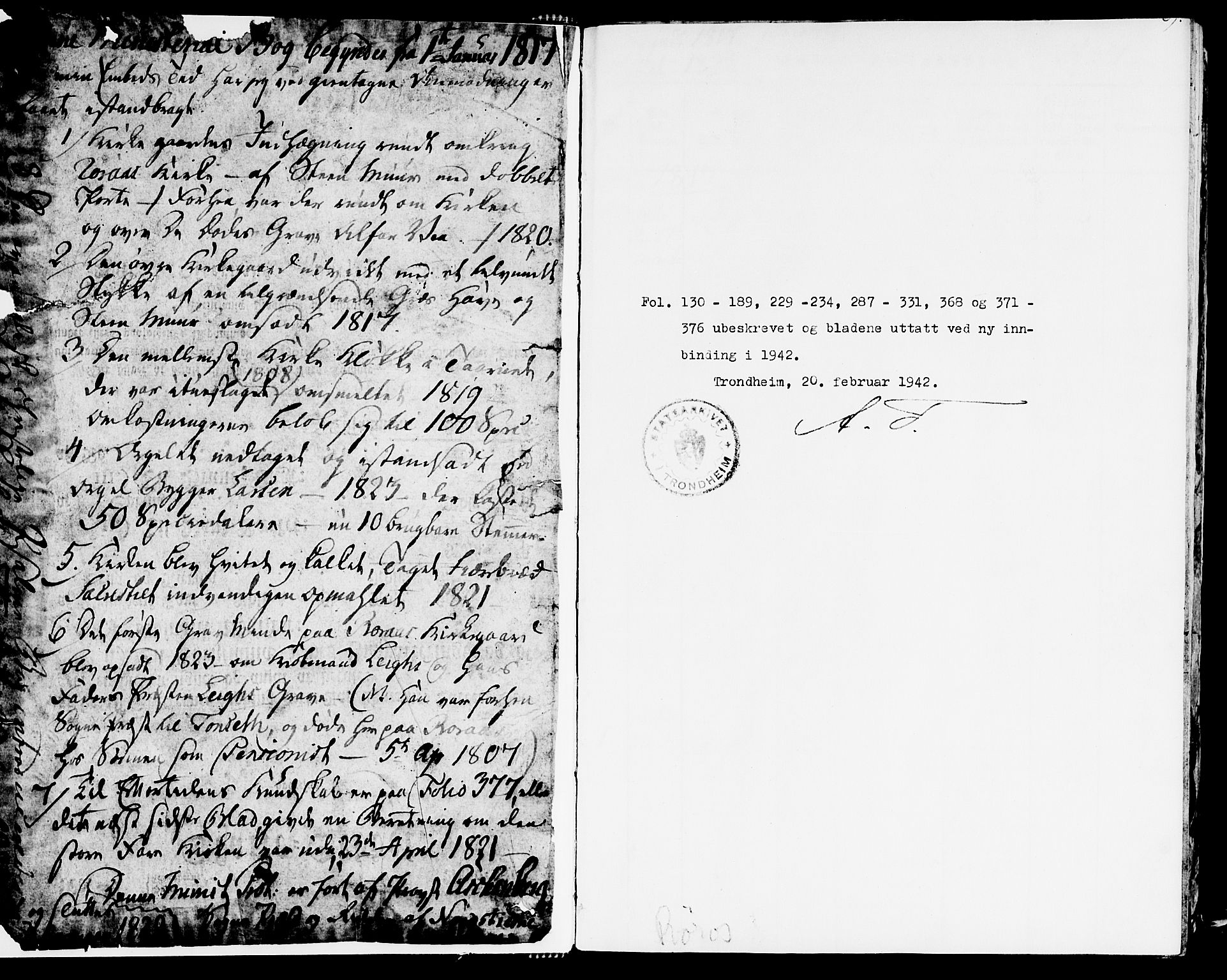 Ministerialprotokoller, klokkerbøker og fødselsregistre - Sør-Trøndelag, AV/SAT-A-1456/681/L0929: Parish register (official) no. 681A07, 1817-1828