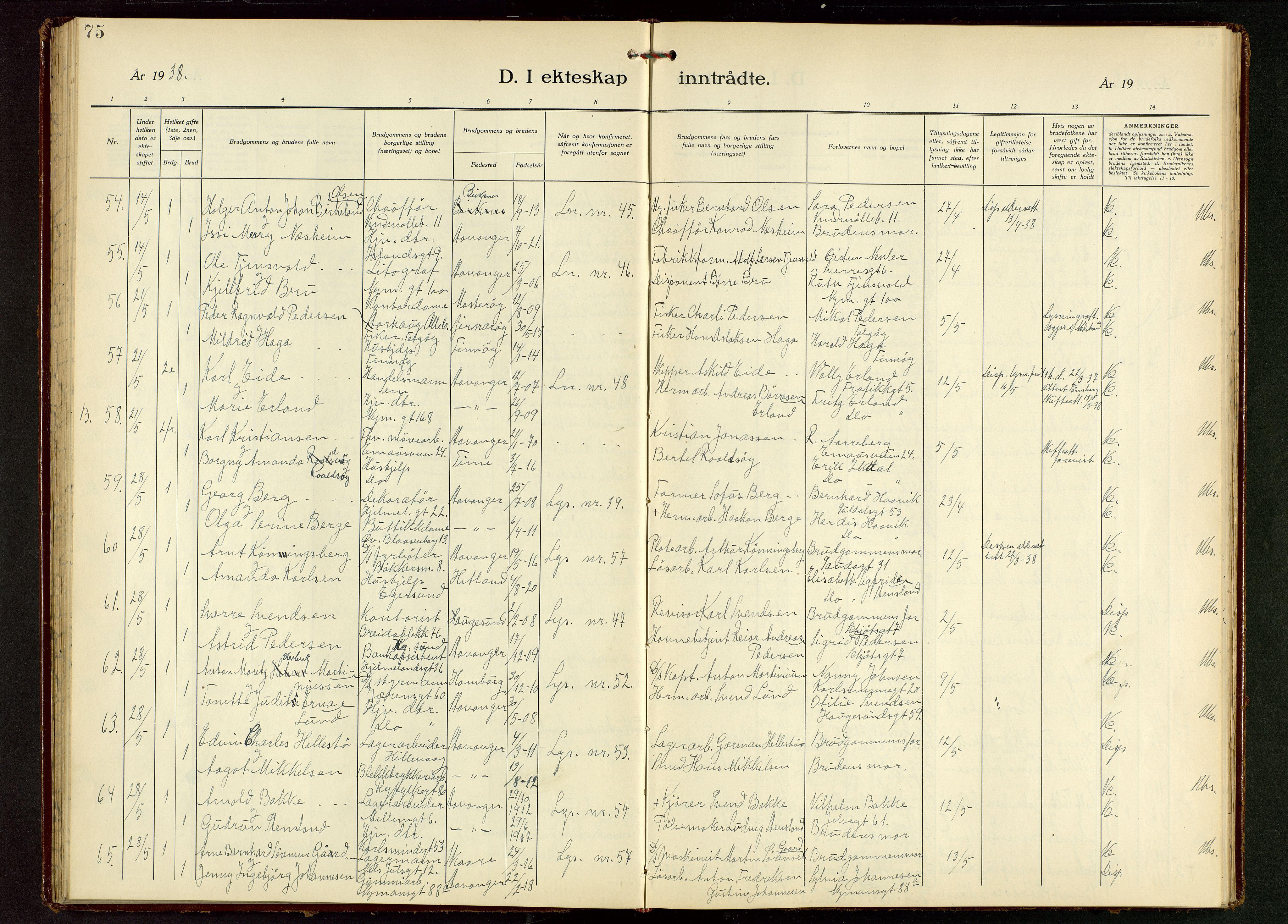 St. Johannes sokneprestkontor, AV/SAST-A-101814/001/30/30BB/L0010: Parish register (copy) no. B 10, 1933-1946, p. 75