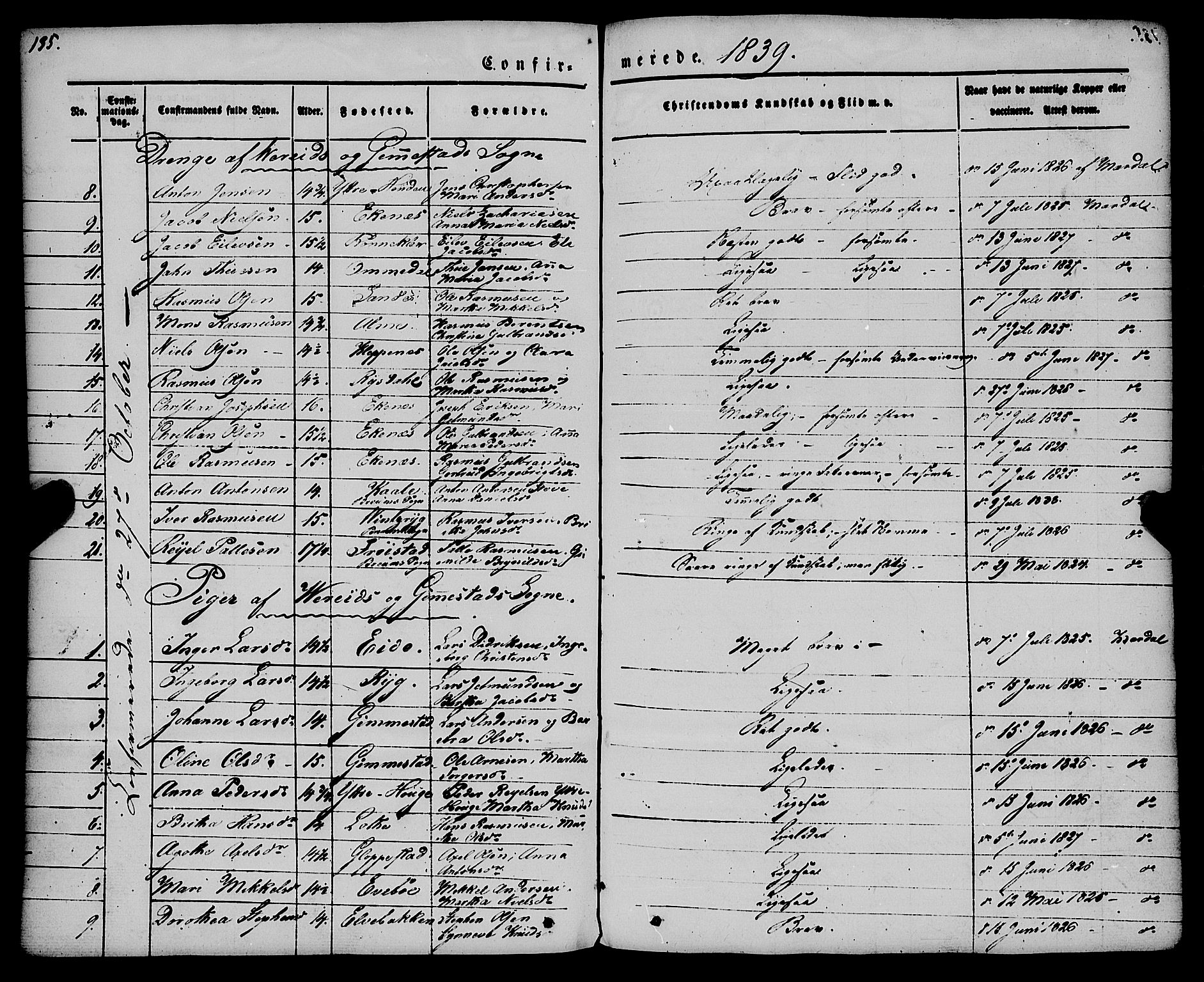 Gloppen sokneprestembete, SAB/A-80101/H/Haa/Haaa/L0008: Parish register (official) no. A 8, 1837-1855, p. 135