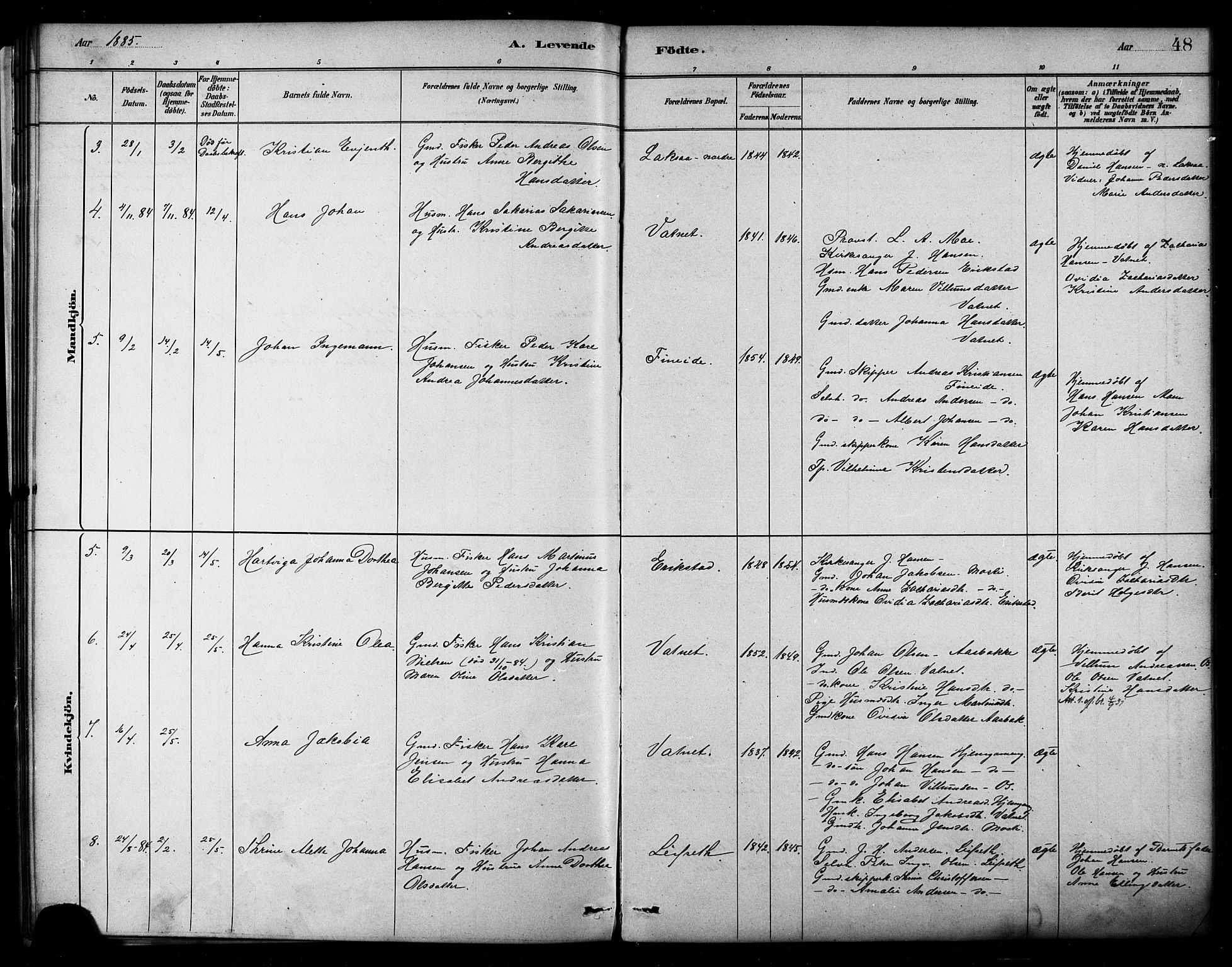 Ministerialprotokoller, klokkerbøker og fødselsregistre - Nordland, AV/SAT-A-1459/849/L0689: Parish register (official) no. 849A01, 1879-1889, p. 48