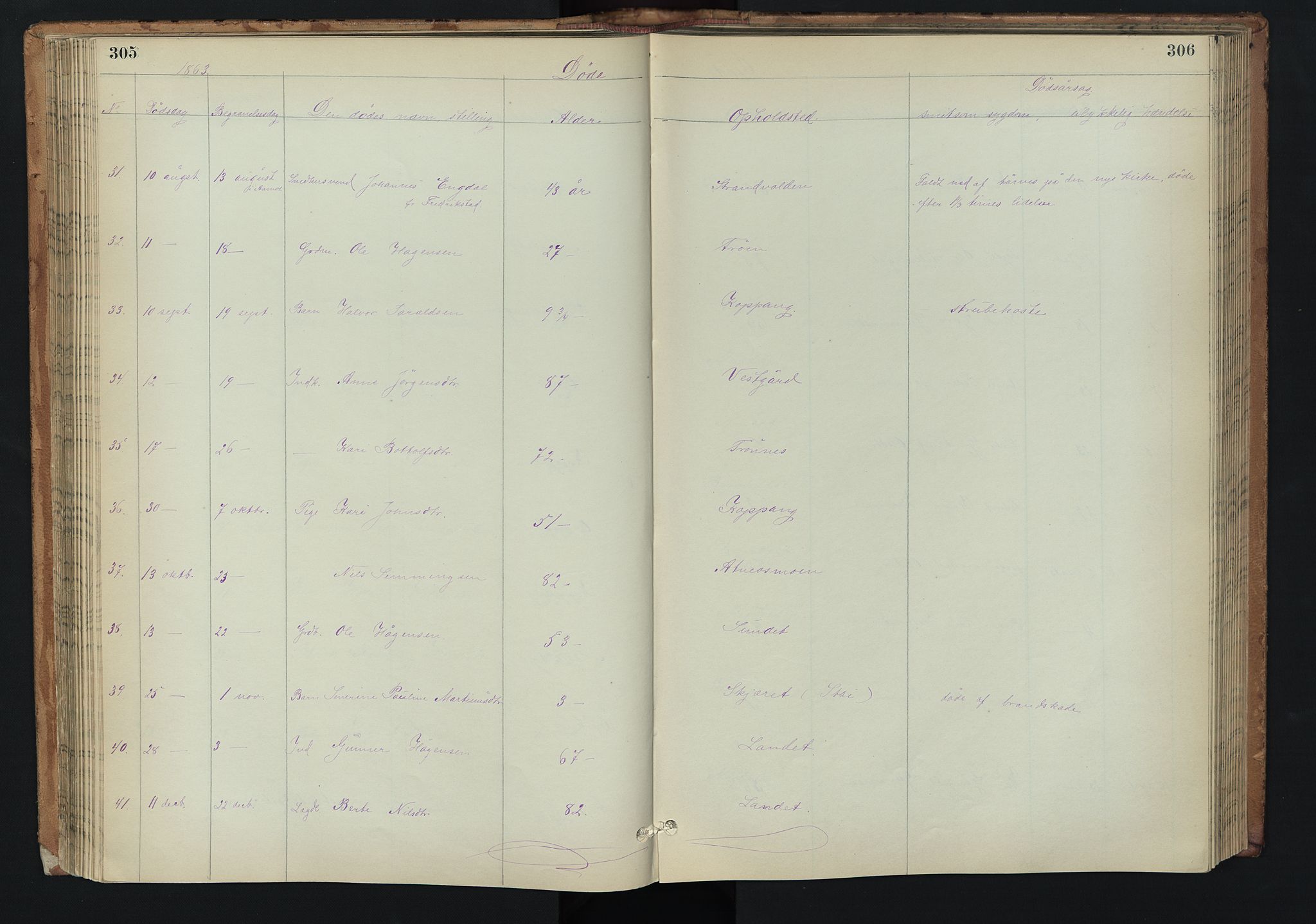 Stor-Elvdal prestekontor, AV/SAH-PREST-052/H/Ha/Hab/L0002: Parish register (copy) no. 2, 1860-1894, p. 305-306