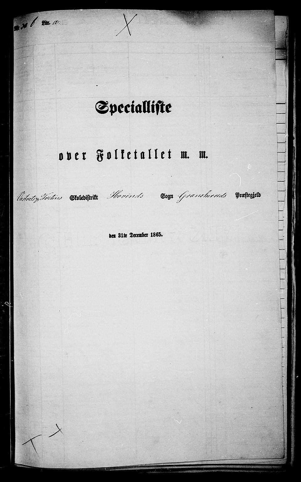 RA, 1865 census for Gransherad, 1865, p. 66